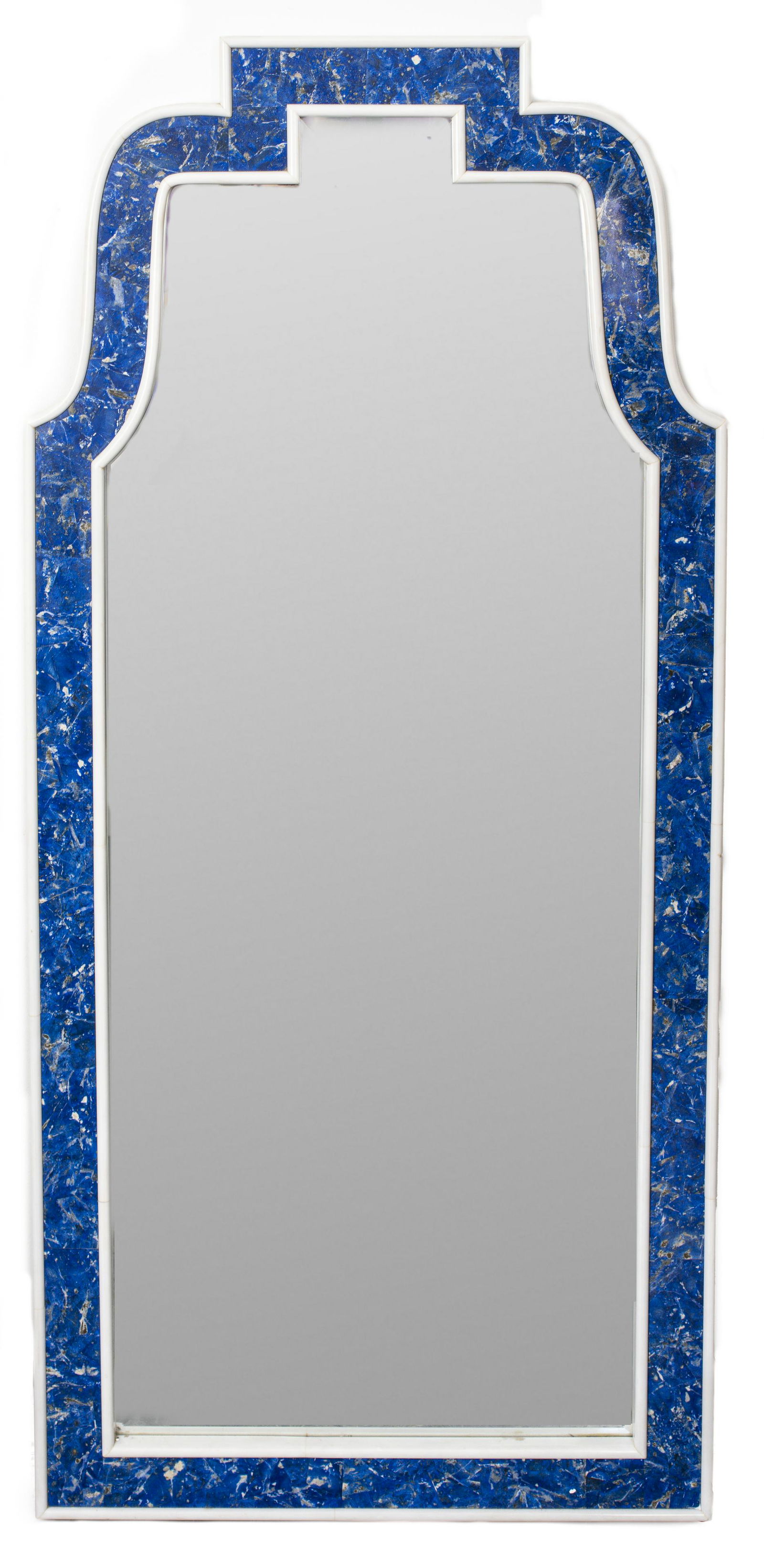Modern Regency Style Lapis And Marble Wall Mirror (1 of 5)