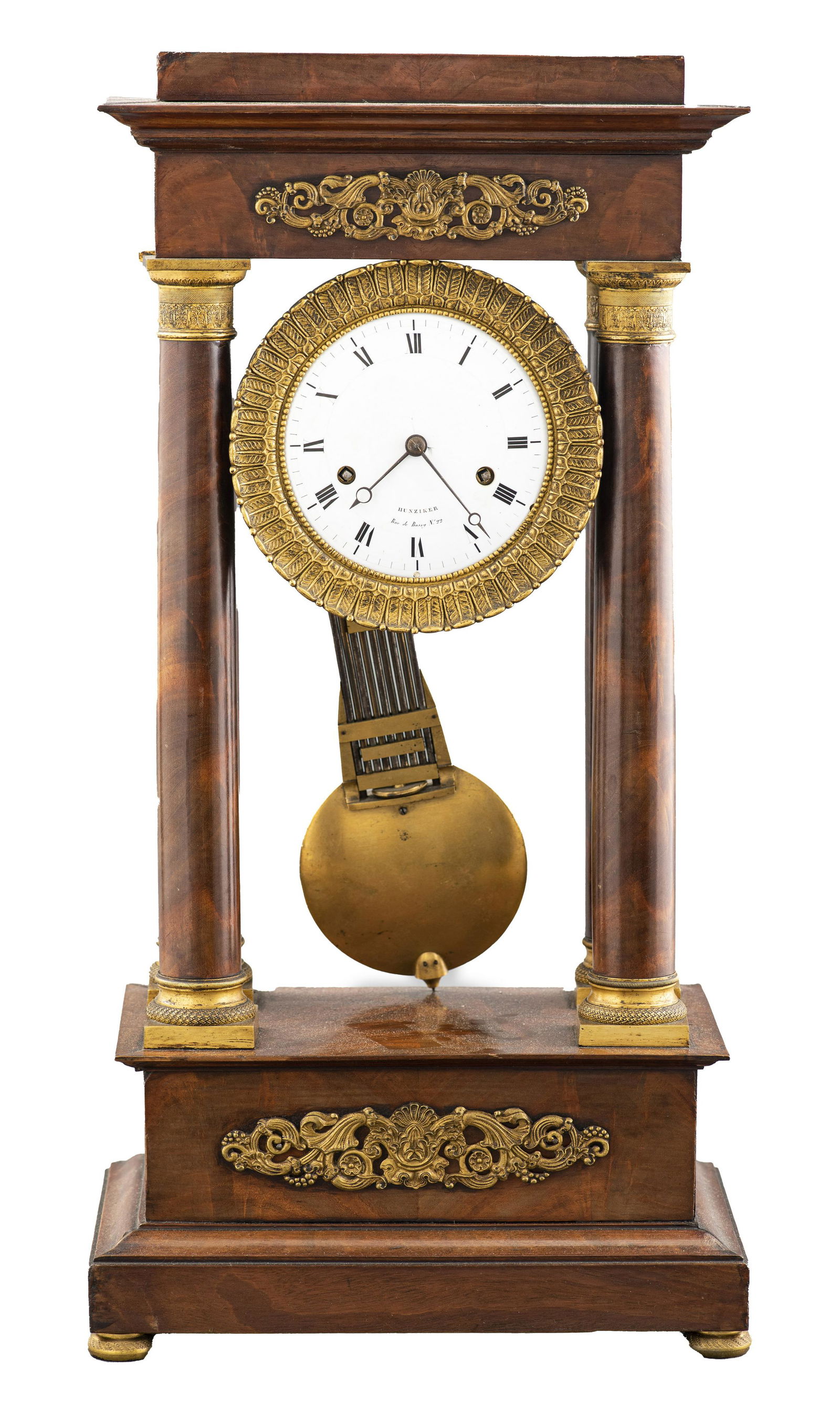 Hunziker French Empire Mahogany Portico Clock (1 of 12)