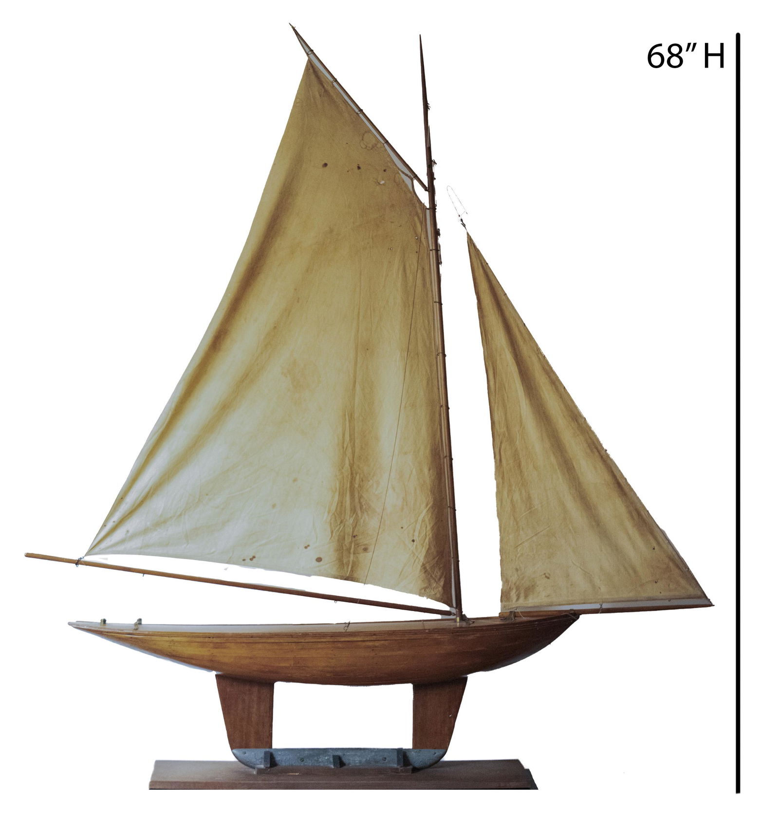 Large Antique Pine Model of a Pond Boat (1 of 5)