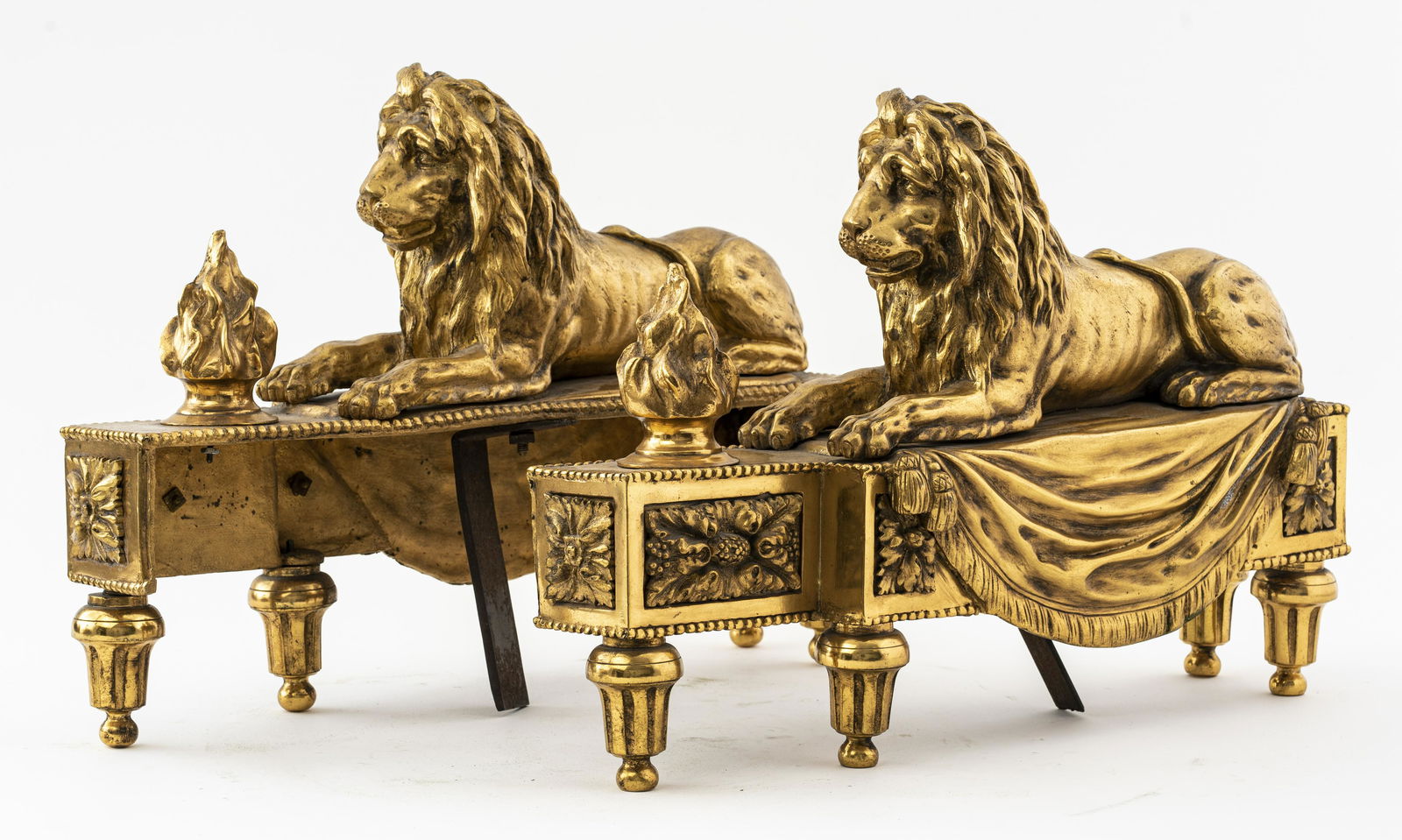 Napoleon III French Gilt Bronze Lion Chenets (1 of 7)