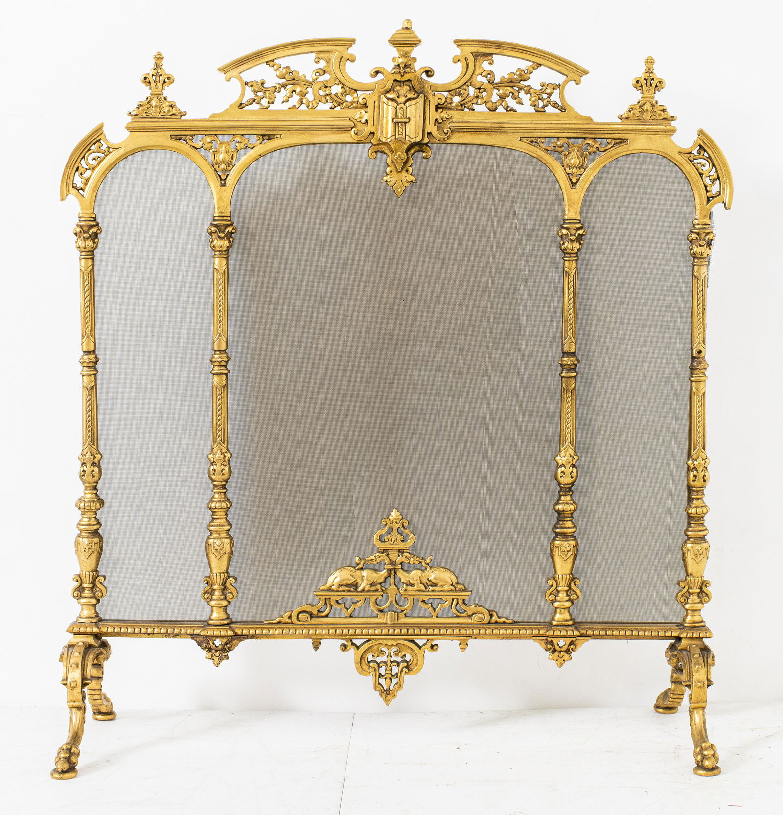 French Renaissance Revival Bronze Fire Screen (1 of 8)