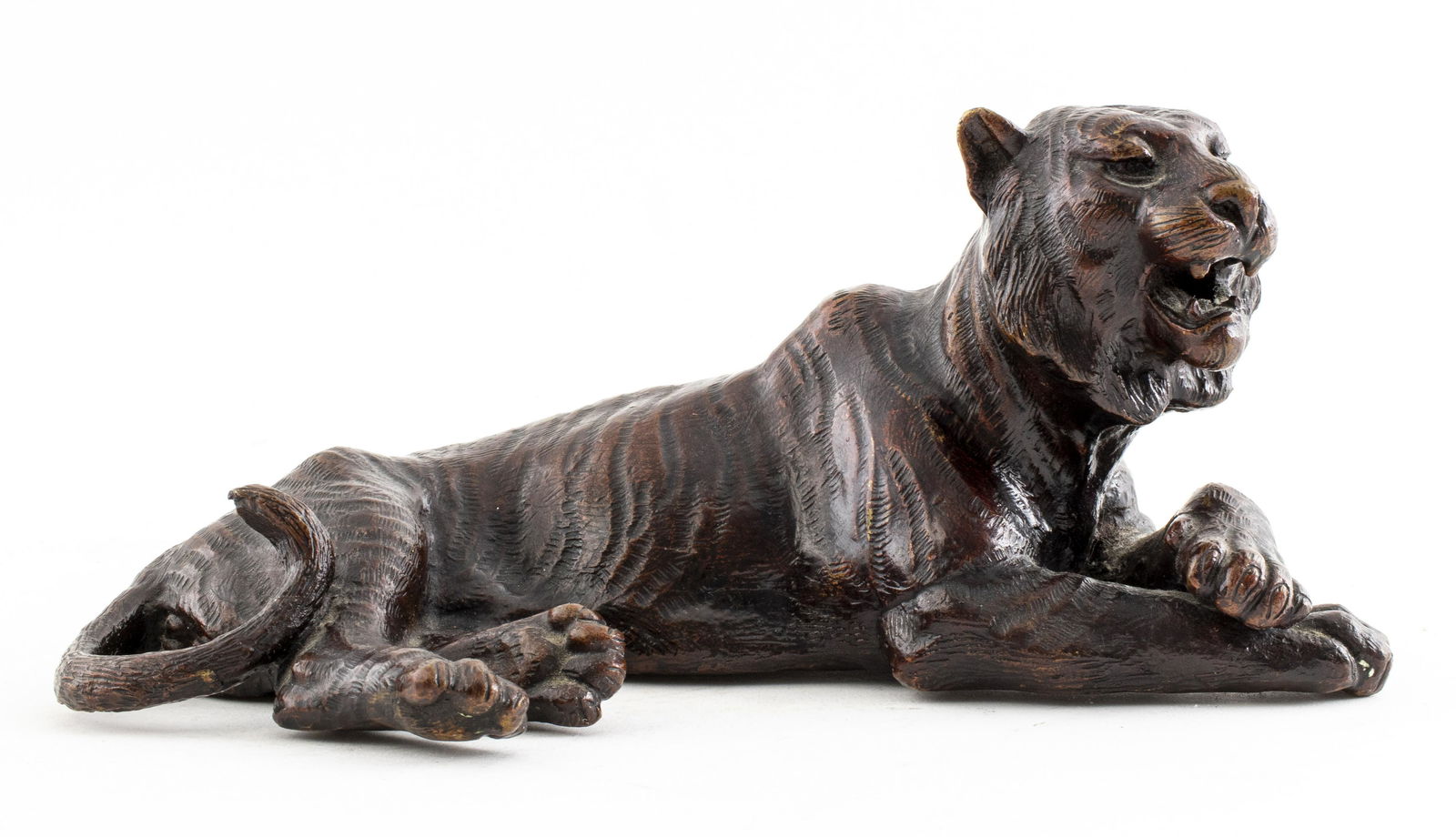 Animalier Bronze Recumbent Tiger Sculpture (1 of 10)