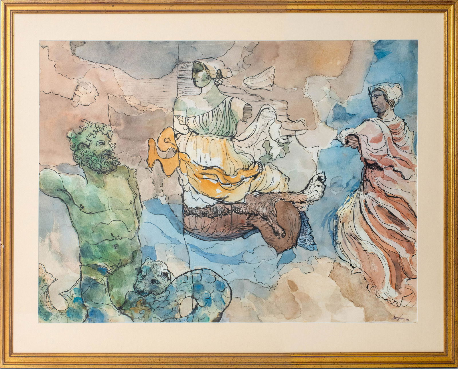 Hazard Durfee 'Neptune & Goddesses' Mixed Media (1 of 12)