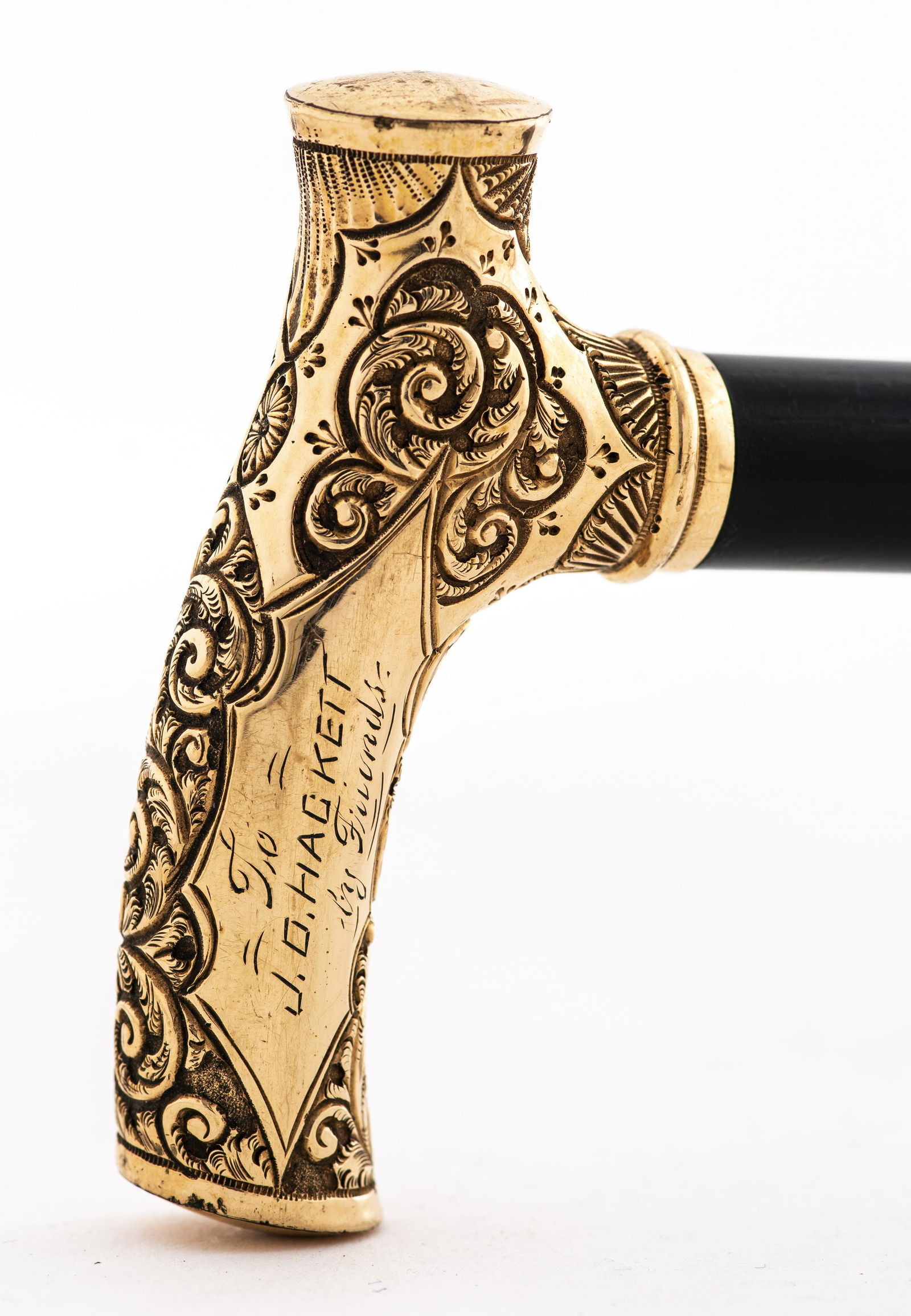 Victorian Gold-Tone Metal Presentation Fritz Cane (1 of 5)