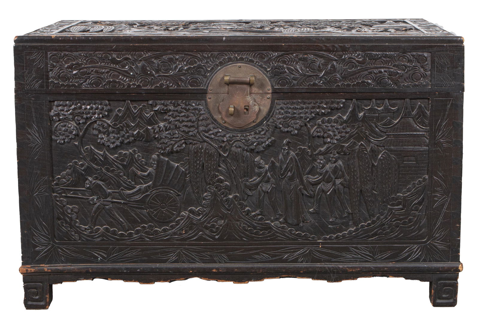 Asian Carved Hardwood Storage Chest (1 of 7)