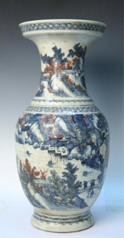 Chinese Porcelain Blue-and-White Vase 20th C - 4