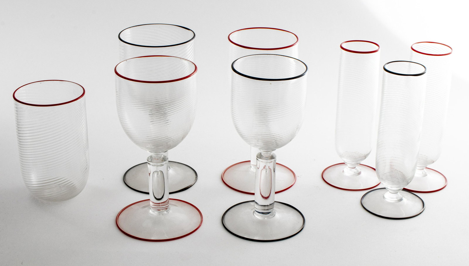 Murano Venetian Clear Swirl Design Glasses, 8 (1 of 10)