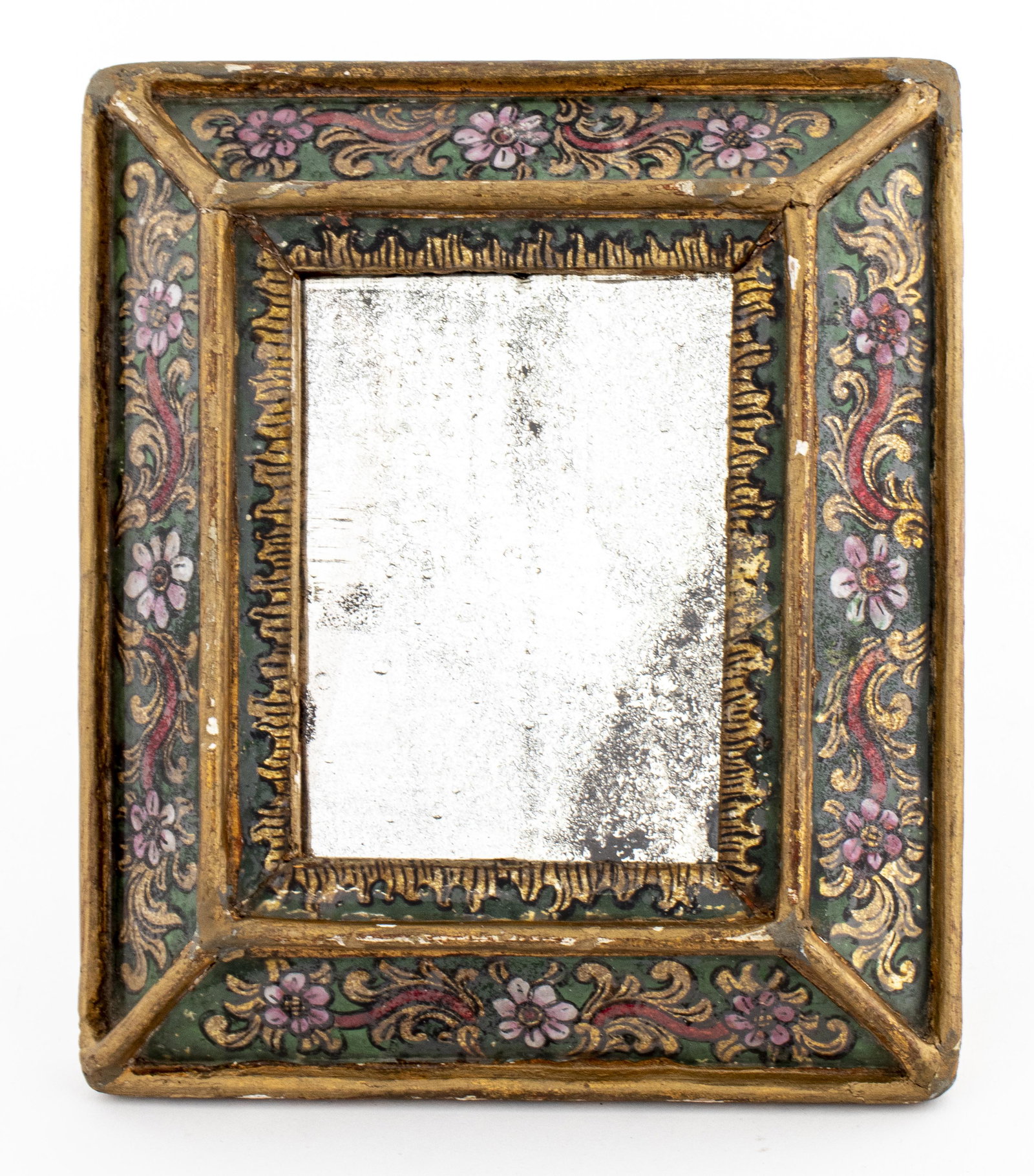 Italian Baroque Style Gilt Reverse Painted Mirror (1 of 4)