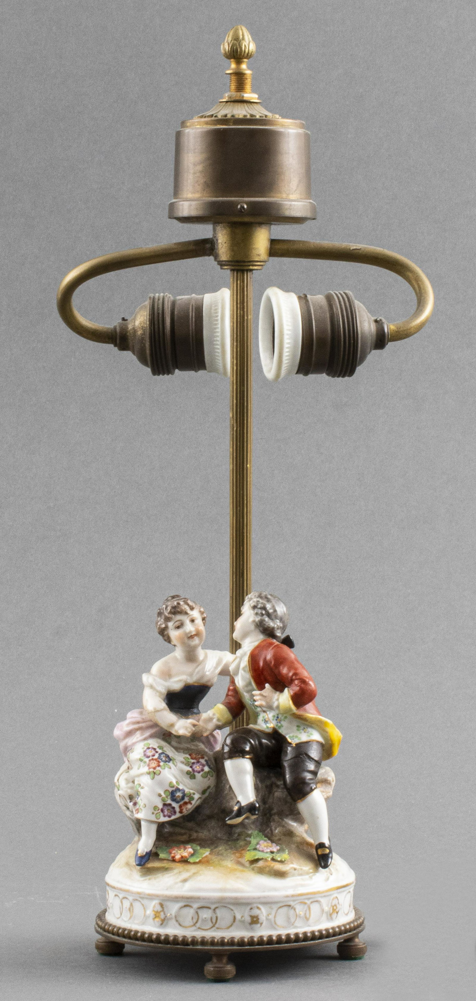 German Brass & Porcelain Sculptural Table Lamp (1 of 7)