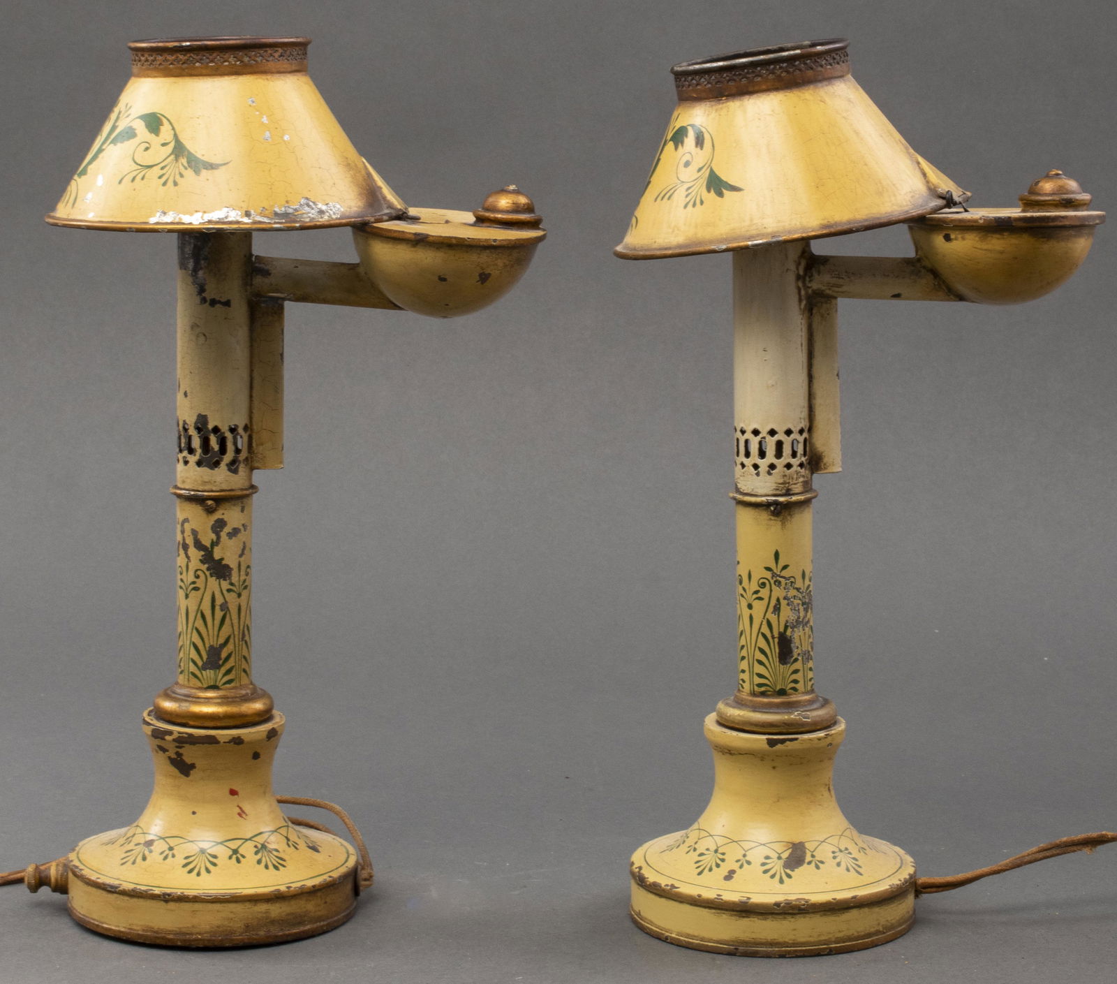 Vintage Toleware Lamps, Pair (1 of 4)