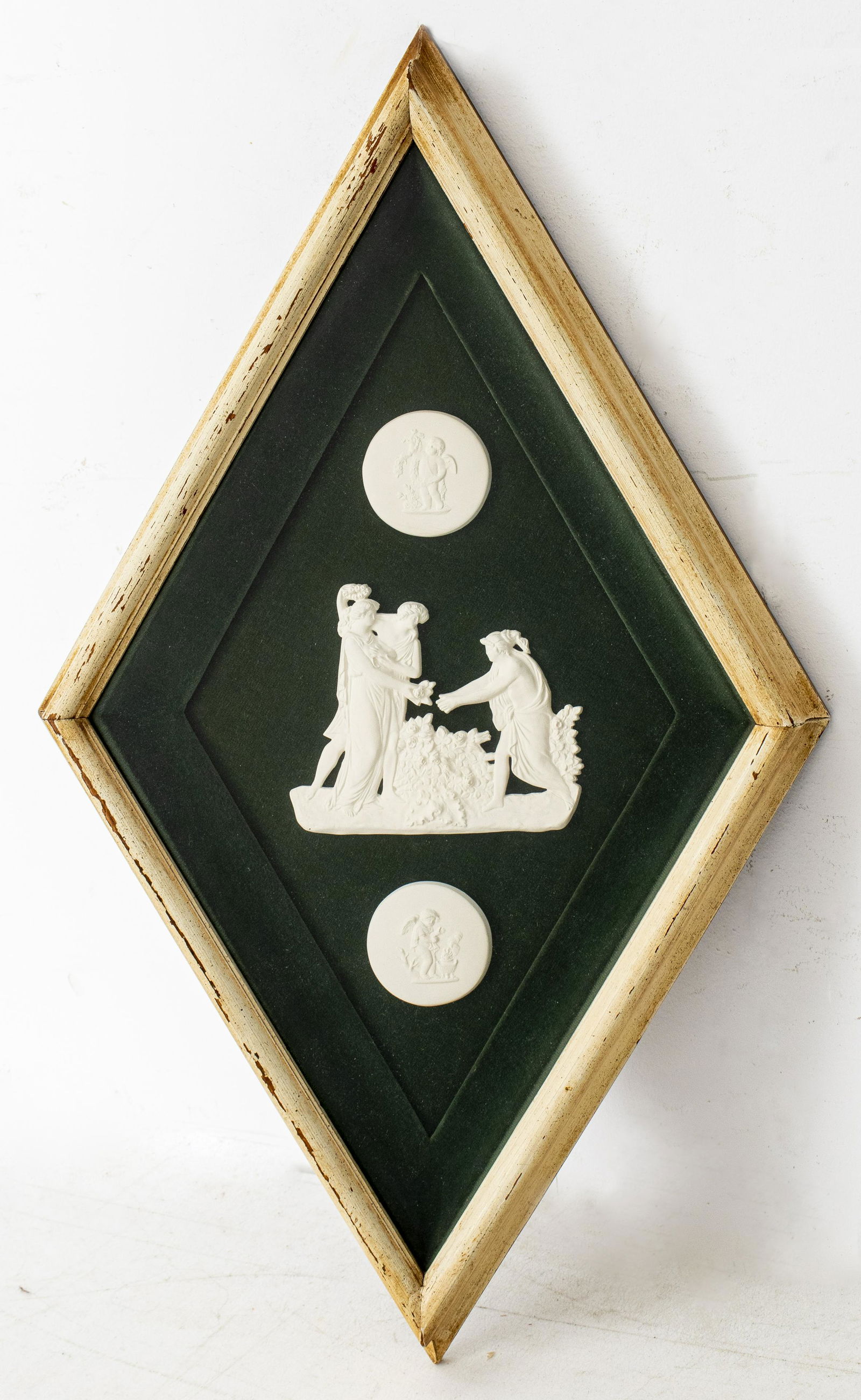Neoclassical Bisque Plaques Framed in Shadowbox (1 of 3)