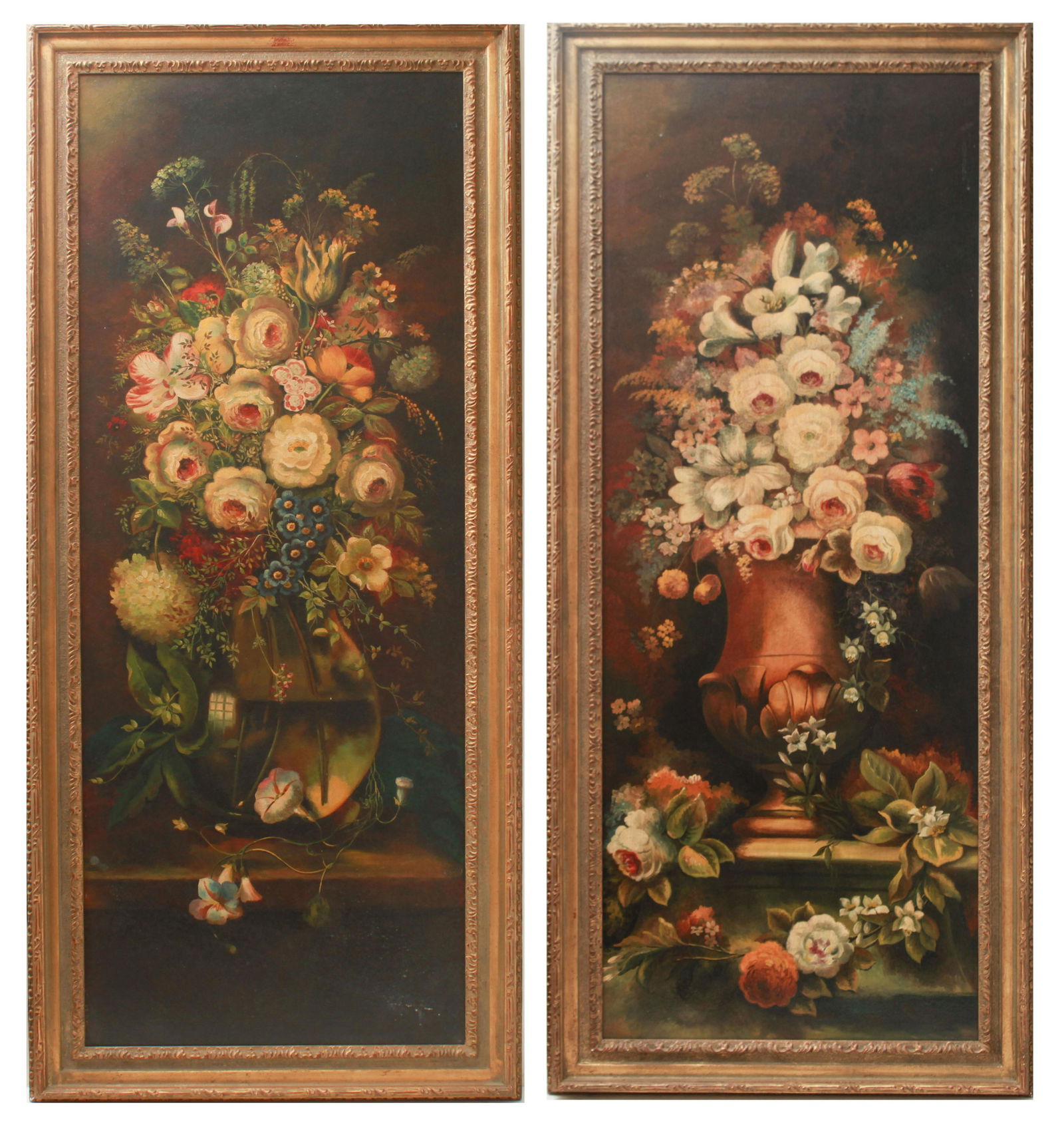 Continental Floral Bouquet Still Lifes, Pair (1 of 8)