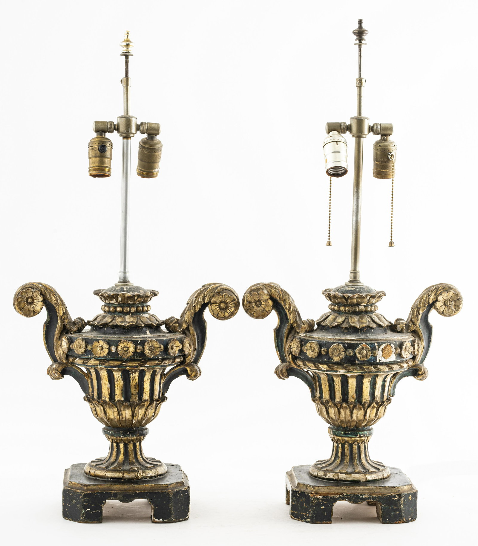 Baroque Giltwood Urn Table Lamps, Pair (1 of 12)