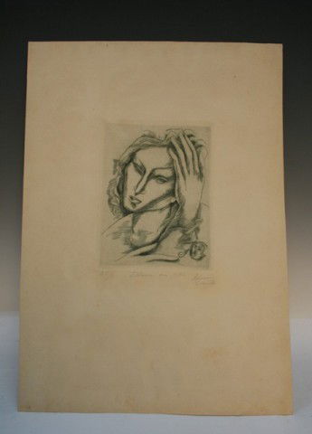 Diana en 1932 Mexican Engraving by Federico Cantu: Engraving entitled Diana en 1932 by Federico Cantu (Mexican, 1907-1989); numbered 25/3, title and signature in pencil beneath image. was a Mexican painter, engraver and sculptor. Since he was 14 years