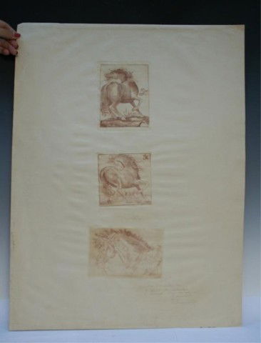 Triptico Relincho Horse Engravings Federico Cantu: A series of three engravings of horses by Federico Cantu (Mexican, 1907-1989); title, description and signature in pencil beneath images. was a Mexican painter, engraver and sculptor. Since he was 14