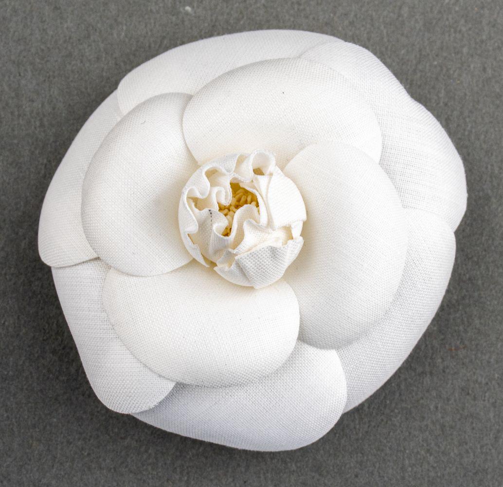 Vintage Chanel White Camellia Flower Brooch (1 of 4)