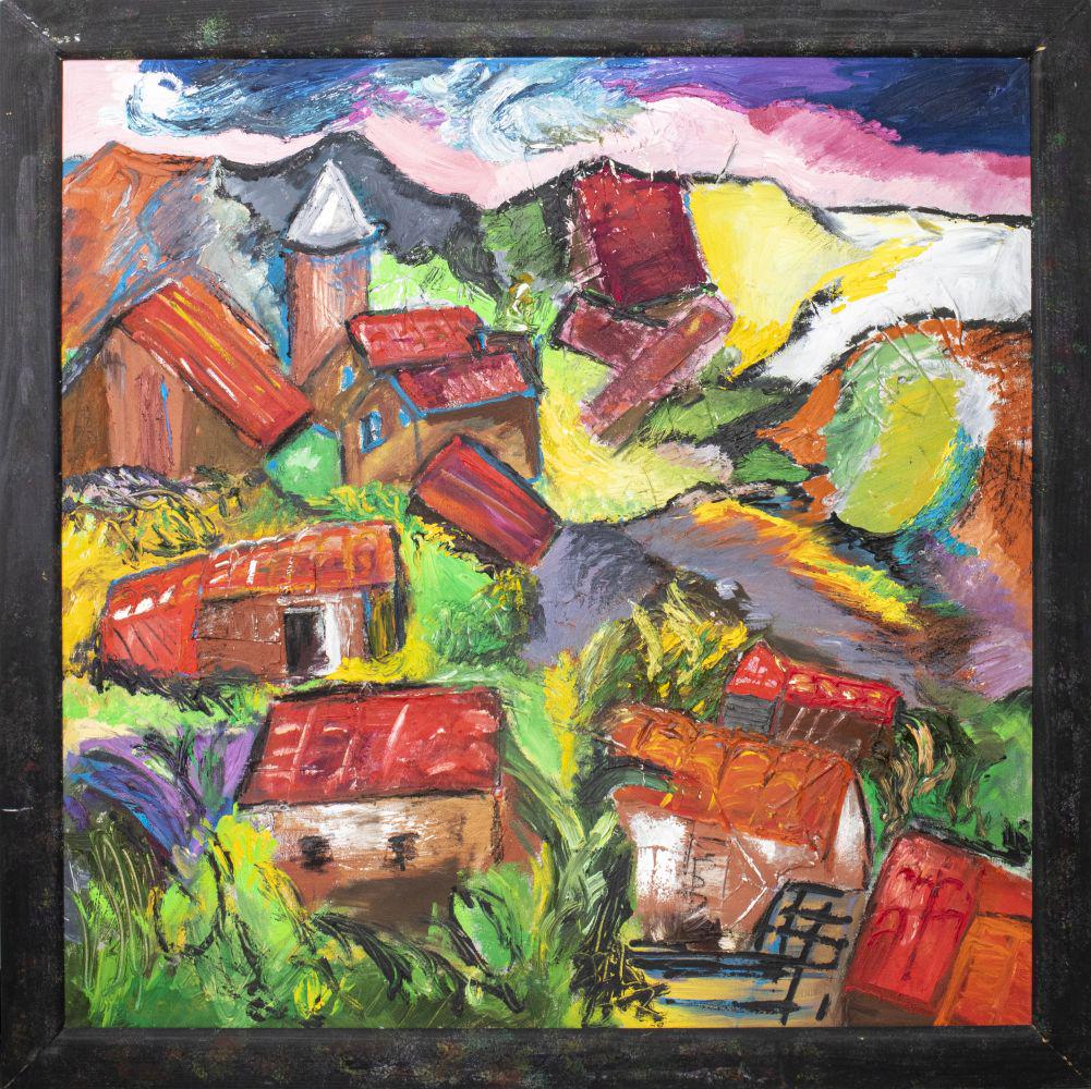 R. Levy Signed Large Mixed Media on Canvas (1 of 11)