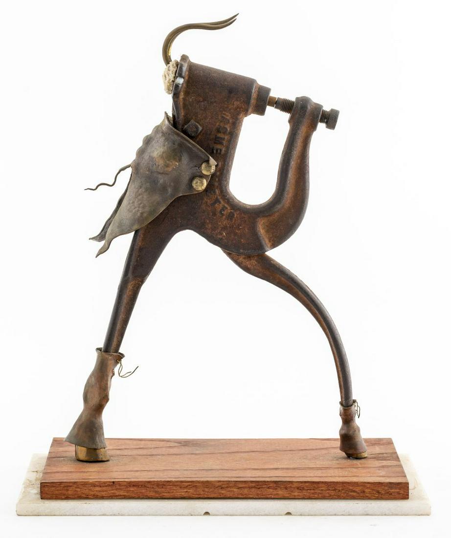 Modern Mixed Media Assemblage Sculpture of a Bull (1 of 10)