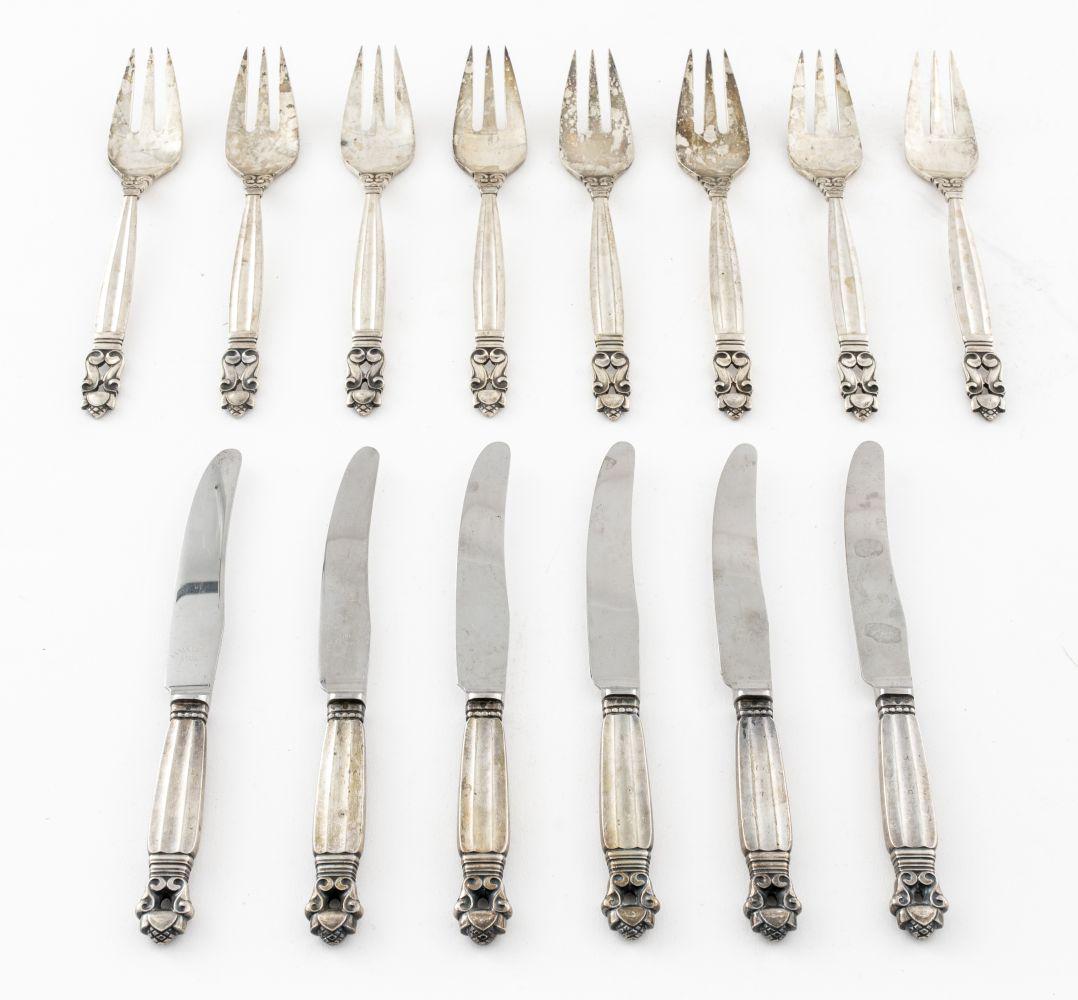 Georg Jensen Sterling "Acorn" Flatware, 14 (1 of 8)