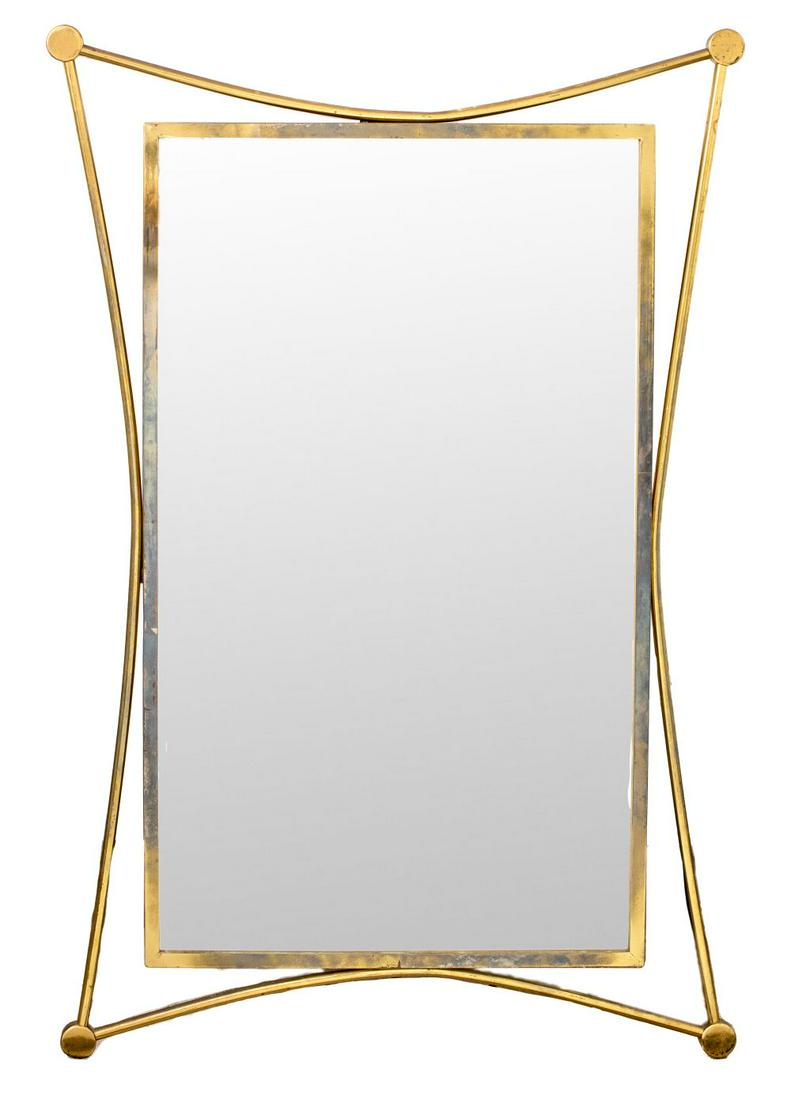 Mid-Century Modern Brass Framed Mirror (1 of 4)