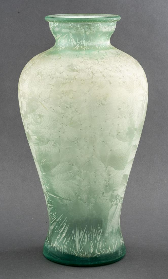 Tall Crystalline Glass Baluster Vase (1 of 7)