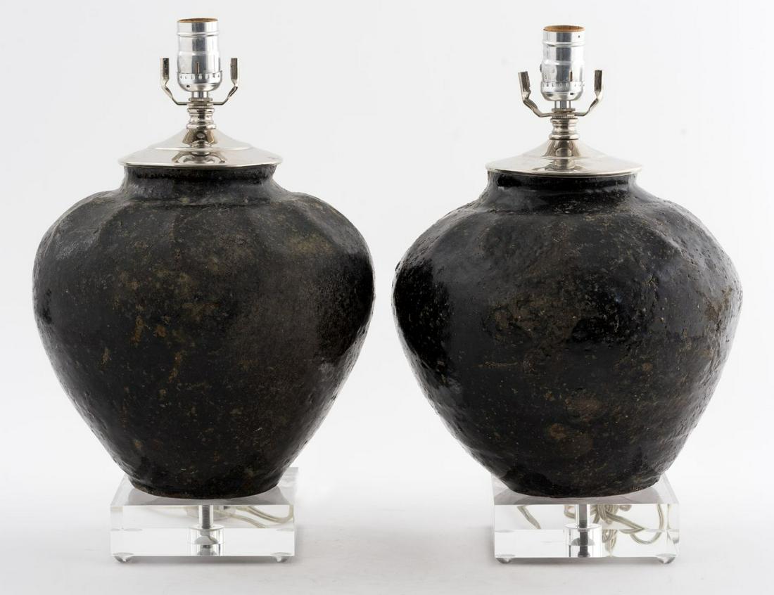 Mid-Century Modern Ceramic & Lucite Table Lamps (1 of 6)