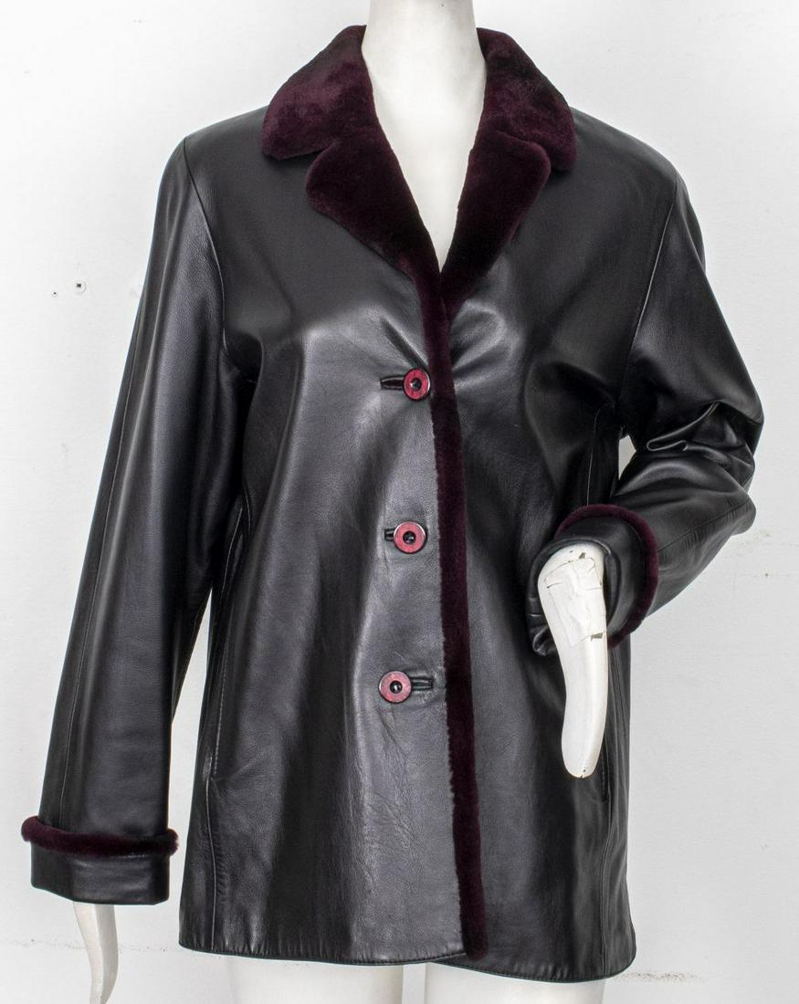 Leather and Sheared Mink Jacket (1 of 9)