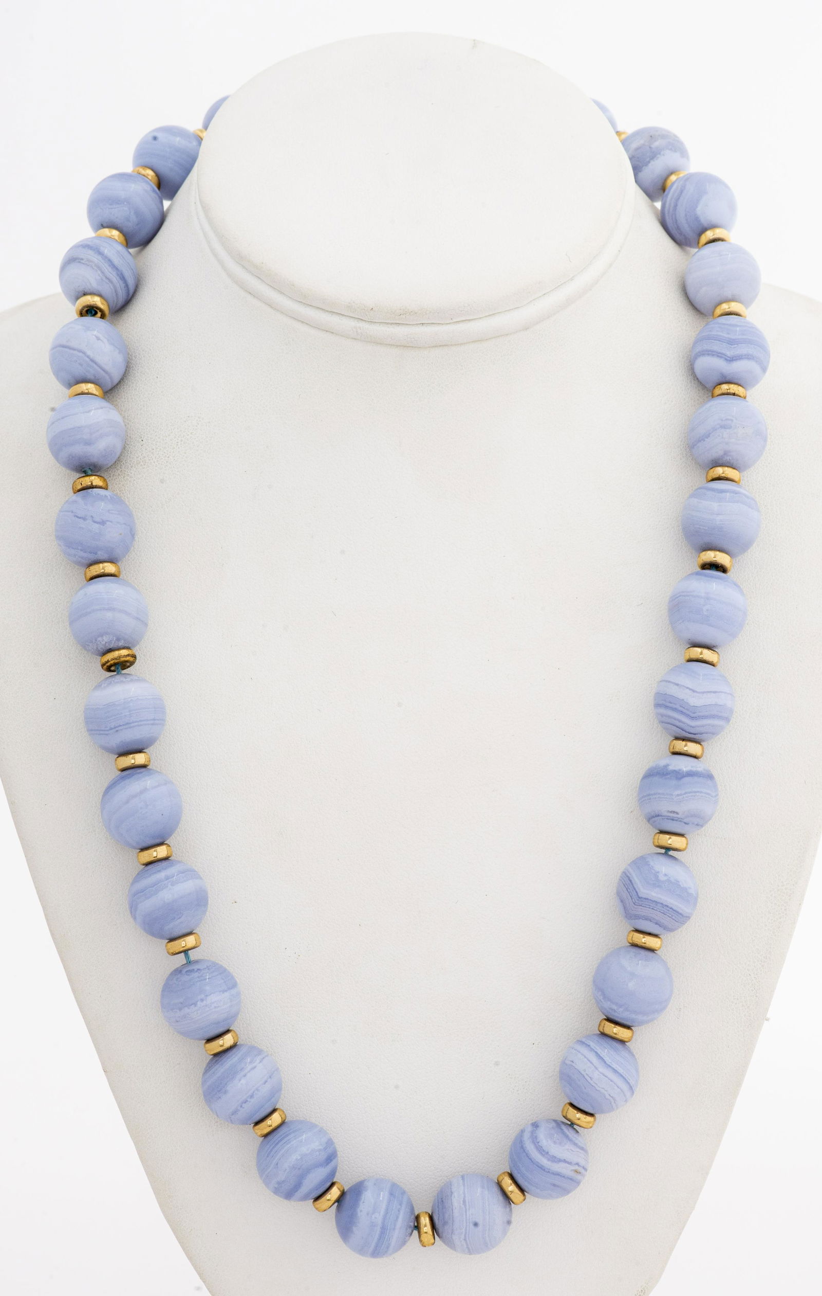 Blue Lace Agate Bead & Gold-Fill Necklace (1 of 4)