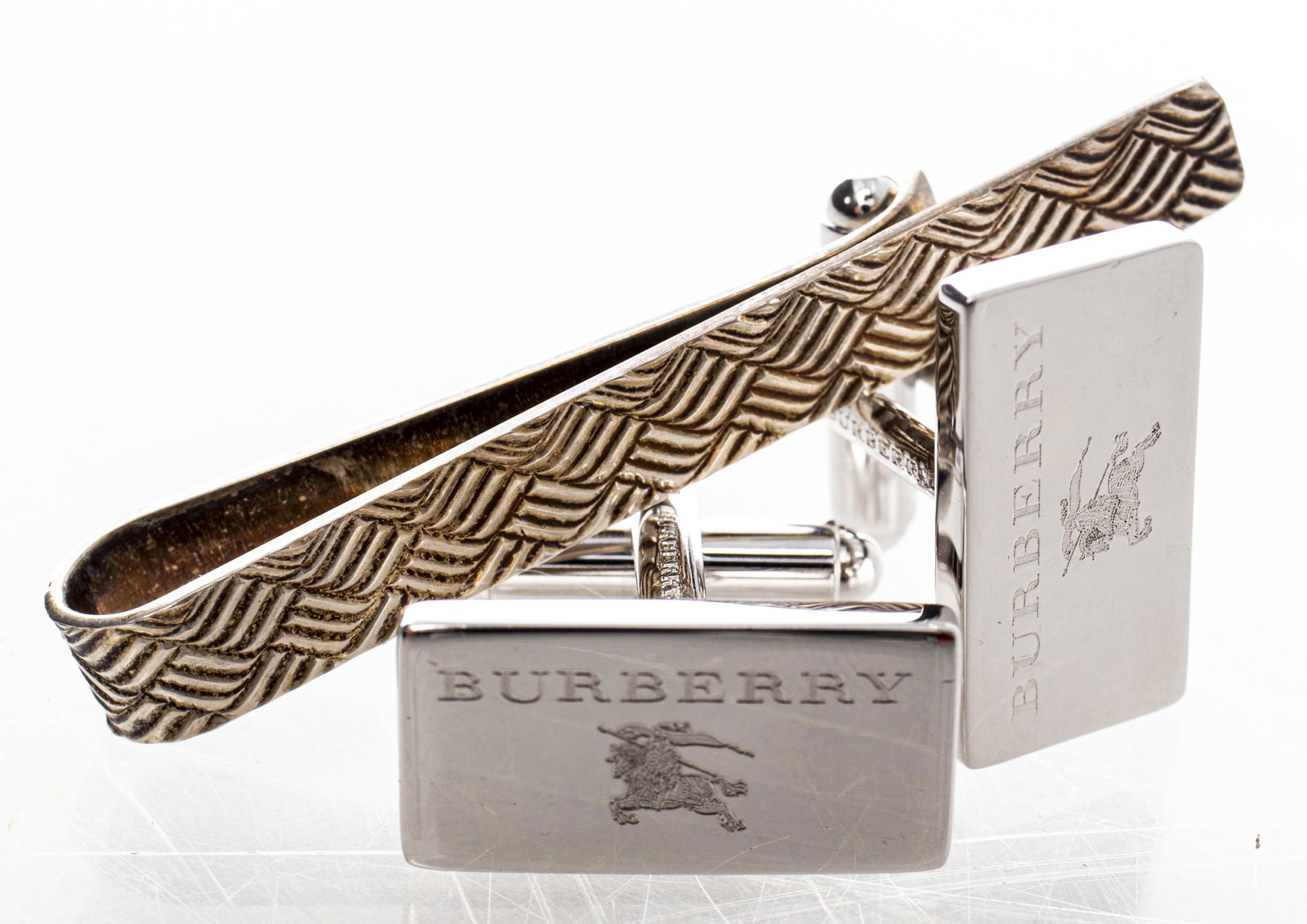 Tiffany Silver Tie Bar & Burberry Cufflinks, 3 (1 of 4)
