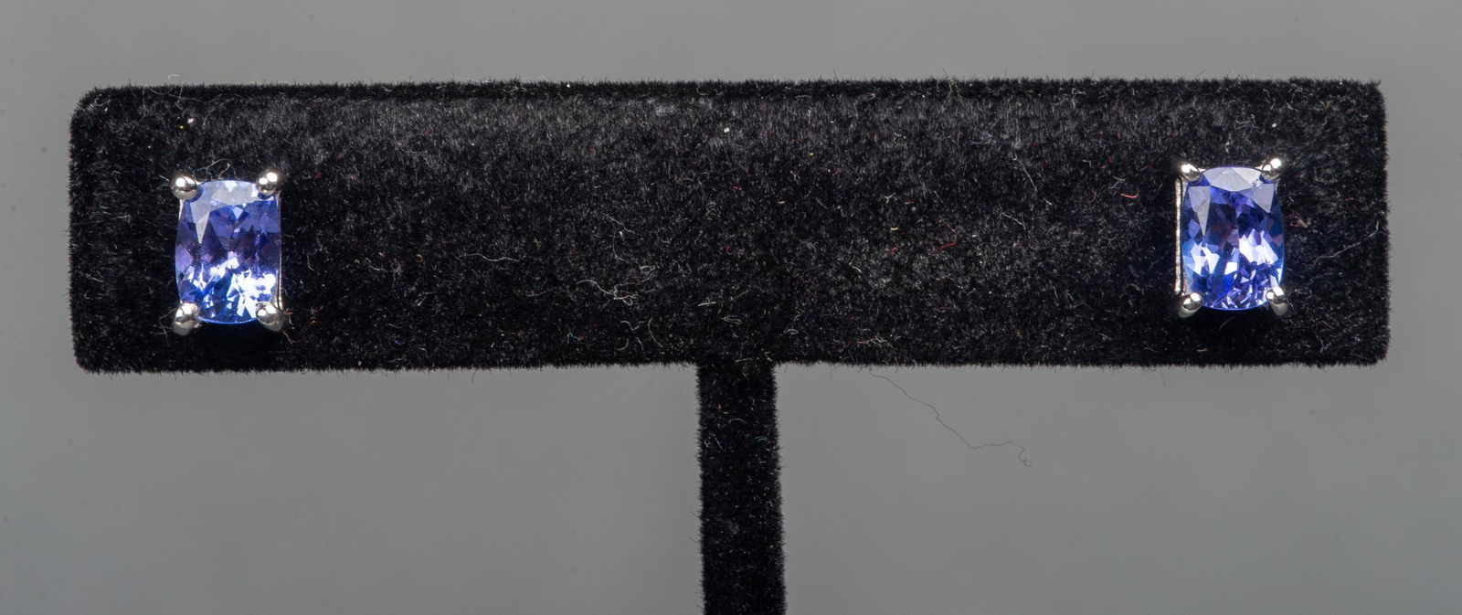 Sterling Silver Oval Tanzanite Stud Earrings (1 of 5)