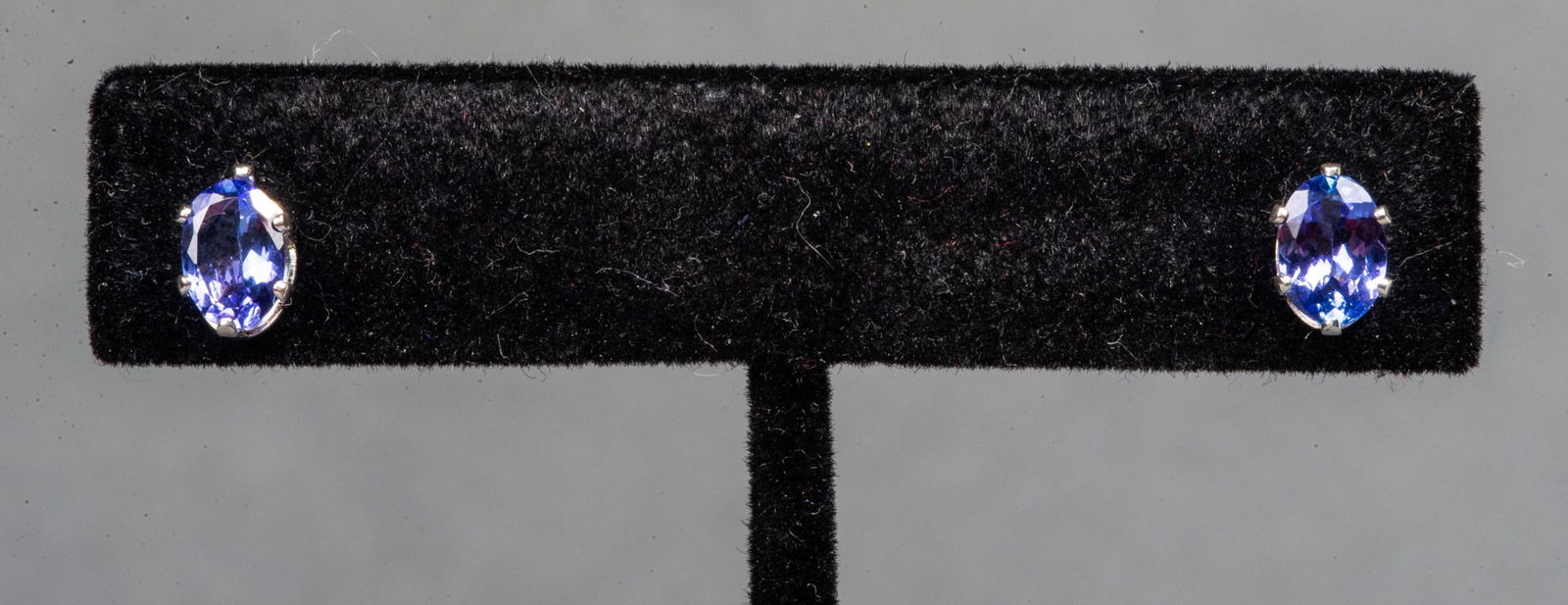 1.30cttw. Oval Tanzanite Silver Stud Earrings (1 of 5)