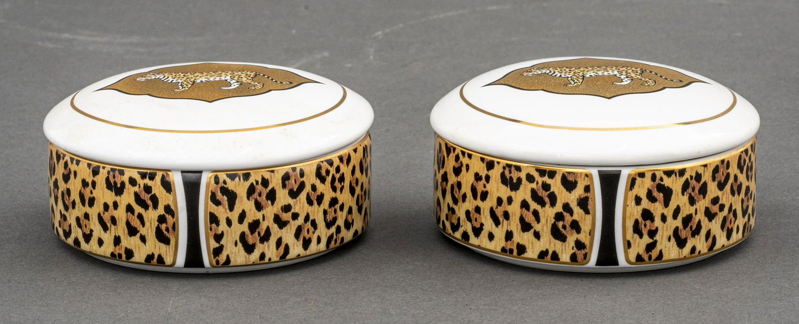 Lynn Chase Porcelain Amazonian Jaguar Boxes, Pair (1 of 8)