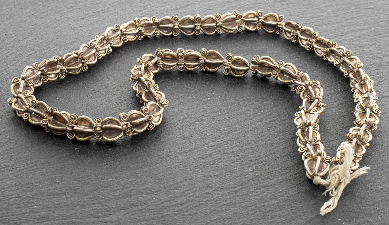 Vintage Silver Hand Crafted Scroll Bead Strand (1 of 7)