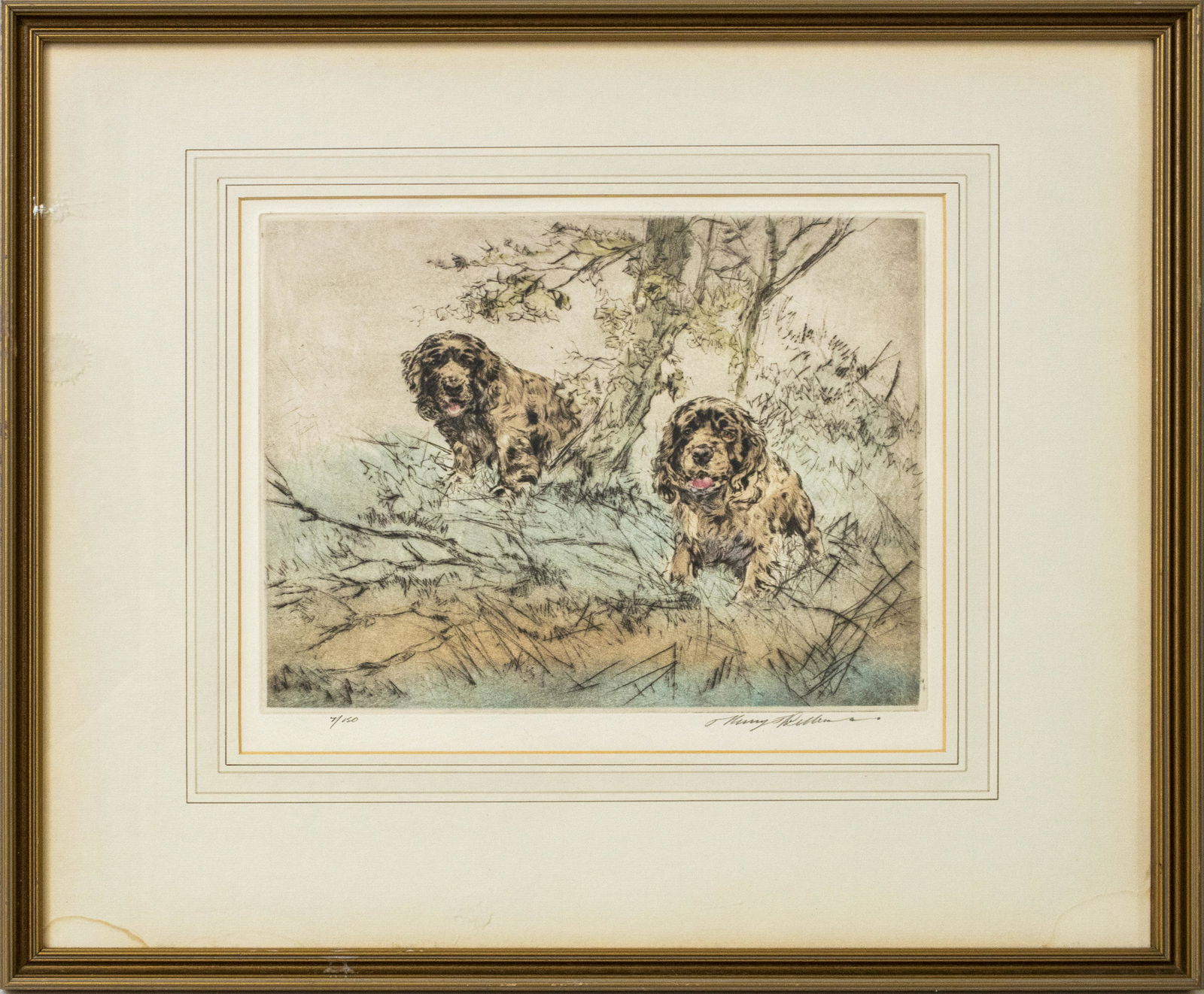 Henry Wilkinson Two Cocker Spaniels Etching (1 of 6)