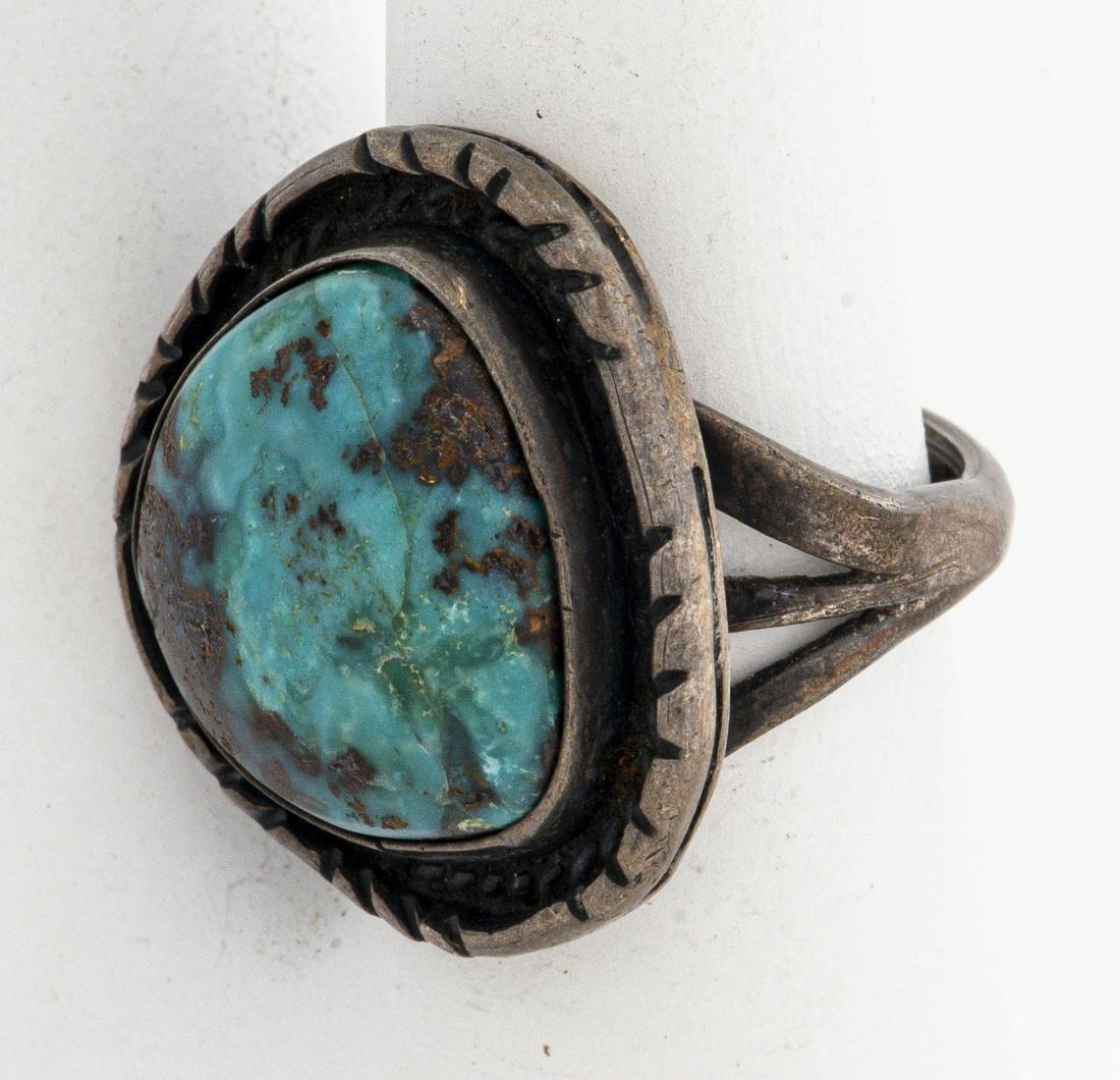 Vintage Navajo Silver and Turquoise Ring (1 of 5)
