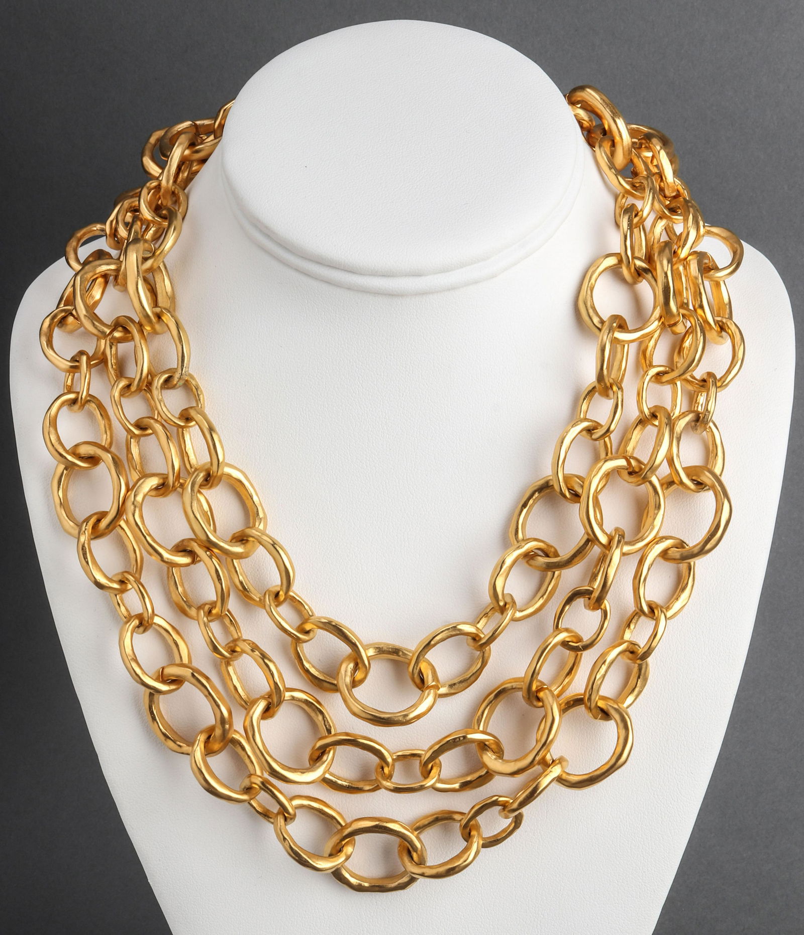 Karl Lagerfeld Gold-Tone Three Row Chain Necklace (1 of 4)