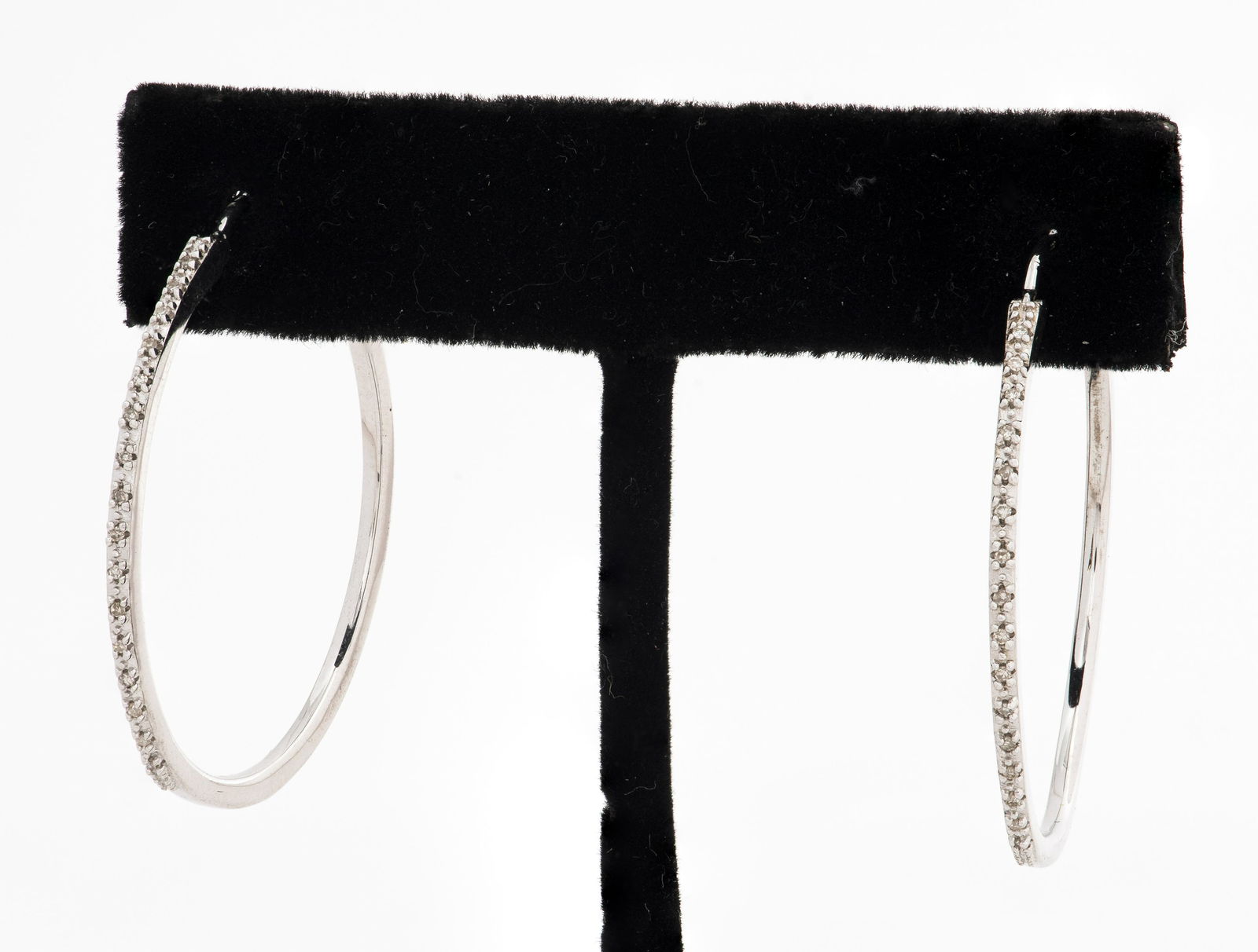 Silver & Diamond Hoop Earrings (1 of 3)