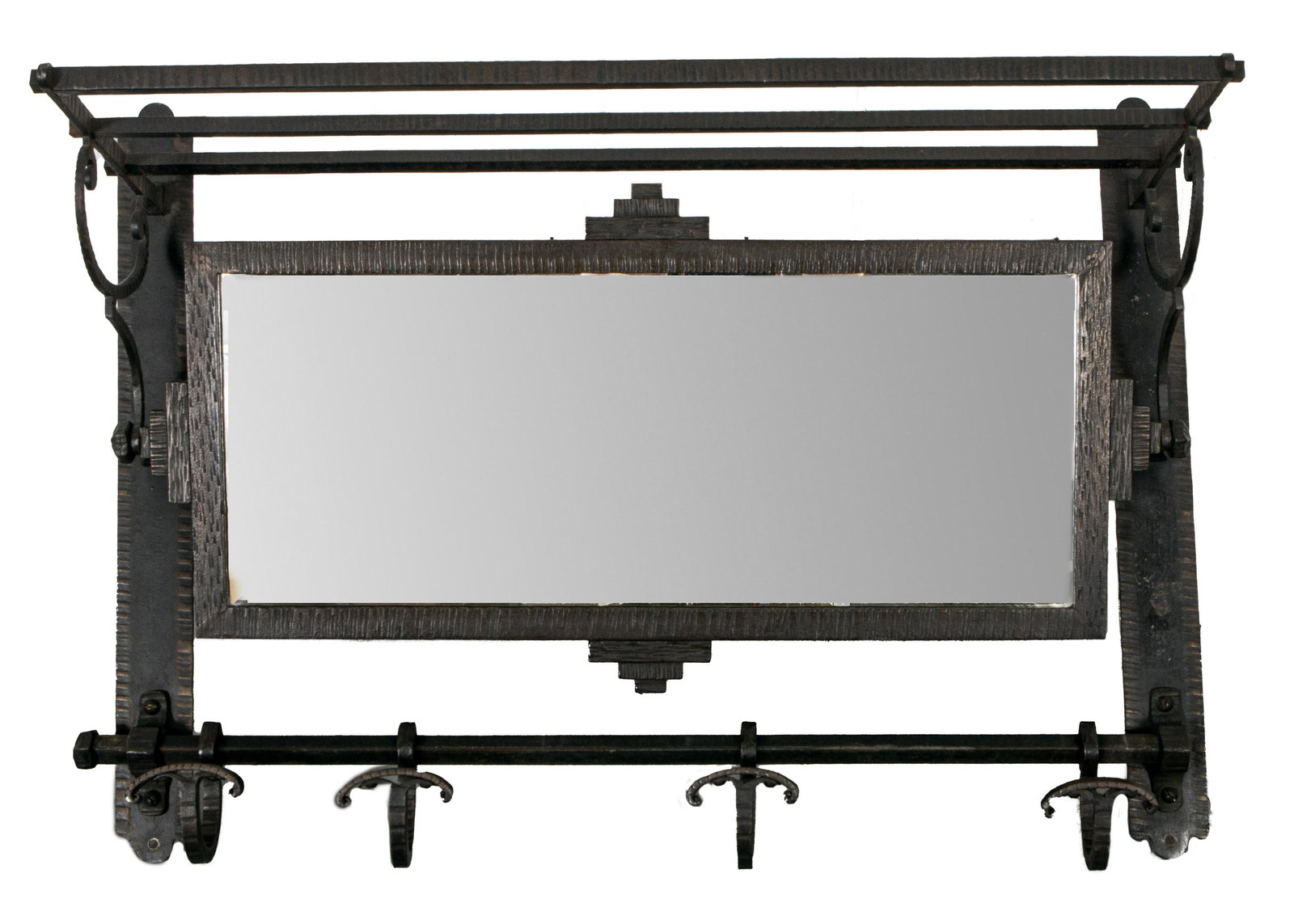 Brandt Attr. French Art Deco Mirror Coat Rack (1 of 5)