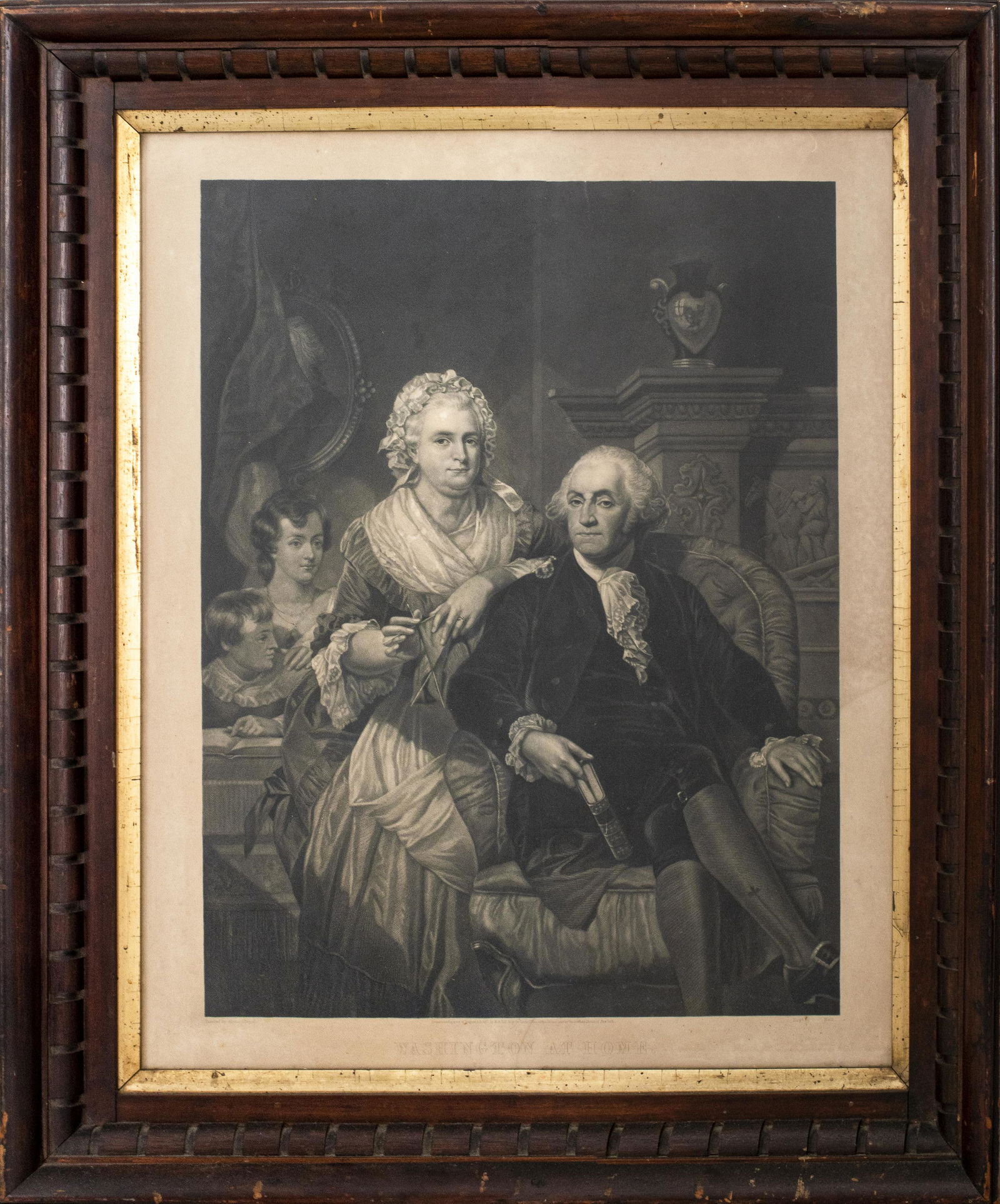 'Washington At Home' Mezzotint Engraving (1 of 13)