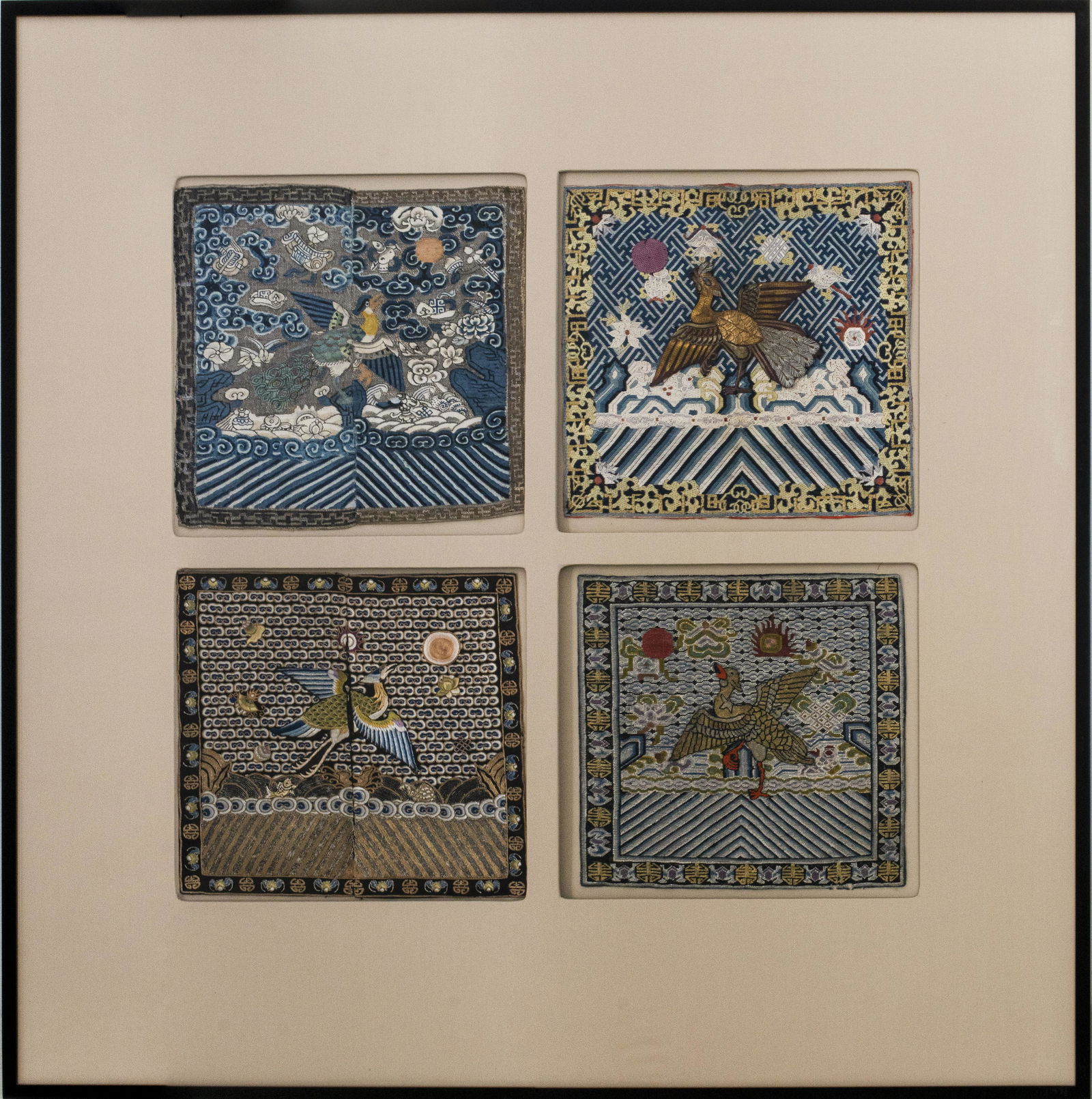 Antique Chinese Silk Bird Embroidered Rank Badges (1 of 10)