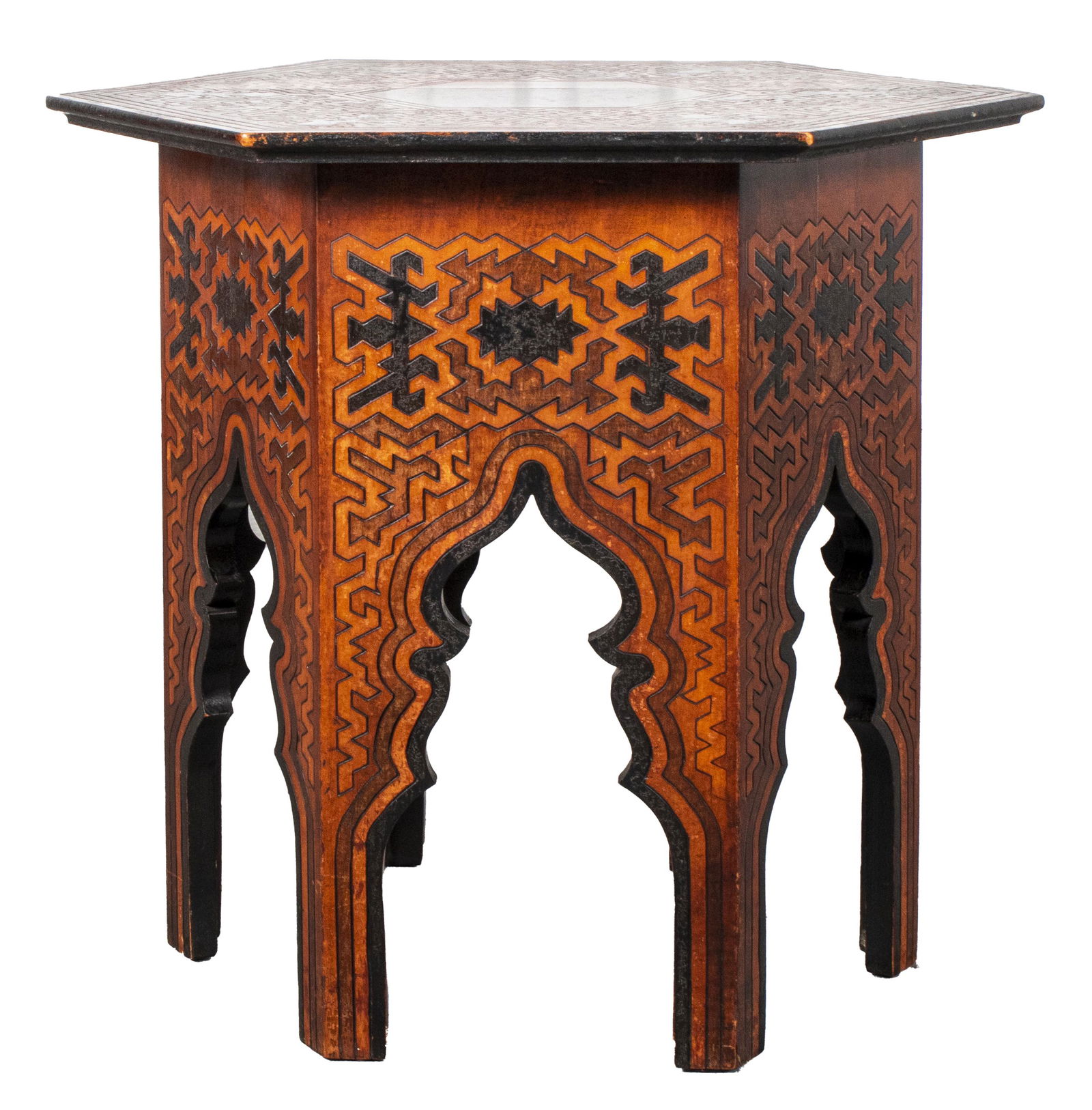Orientalist Pyrographic side table (1 of 9)