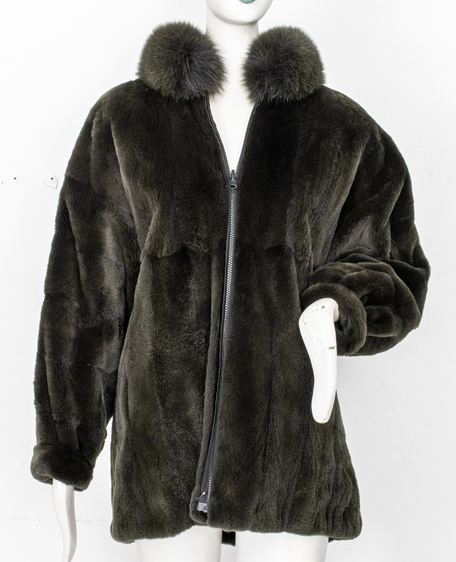 Christian Dior Sheared Mink w Fox Fur Trim Jacket (1 of 9)