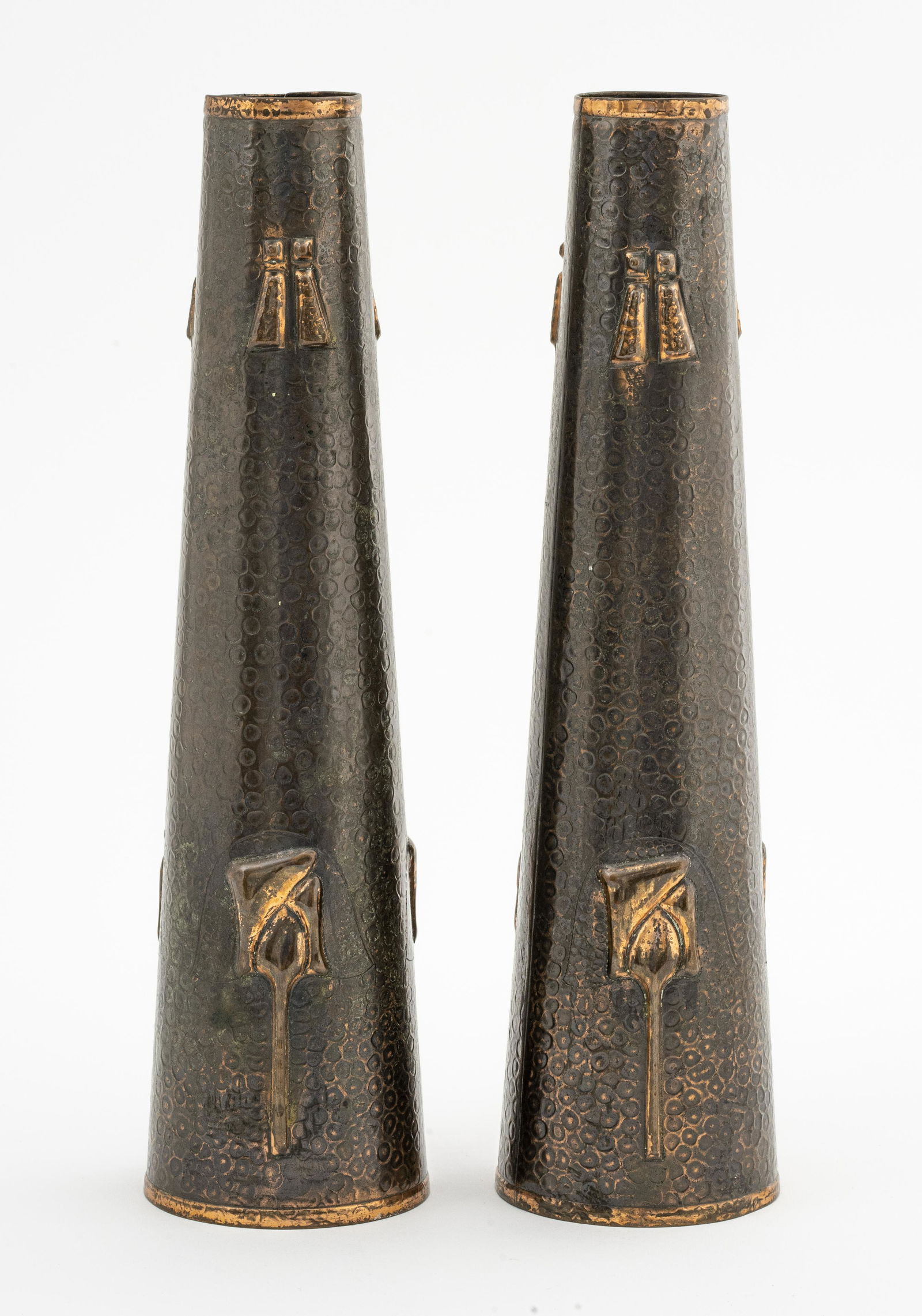 Glasgow School Arts & Crafts Copper Tall Vases (1 of 5)