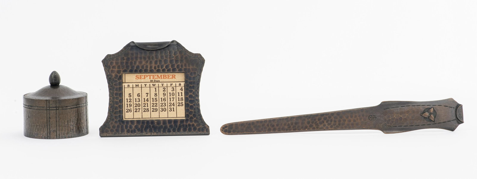 Roycroft Arts & Crafts Desk Set In Hammered Copper (1 of 7)