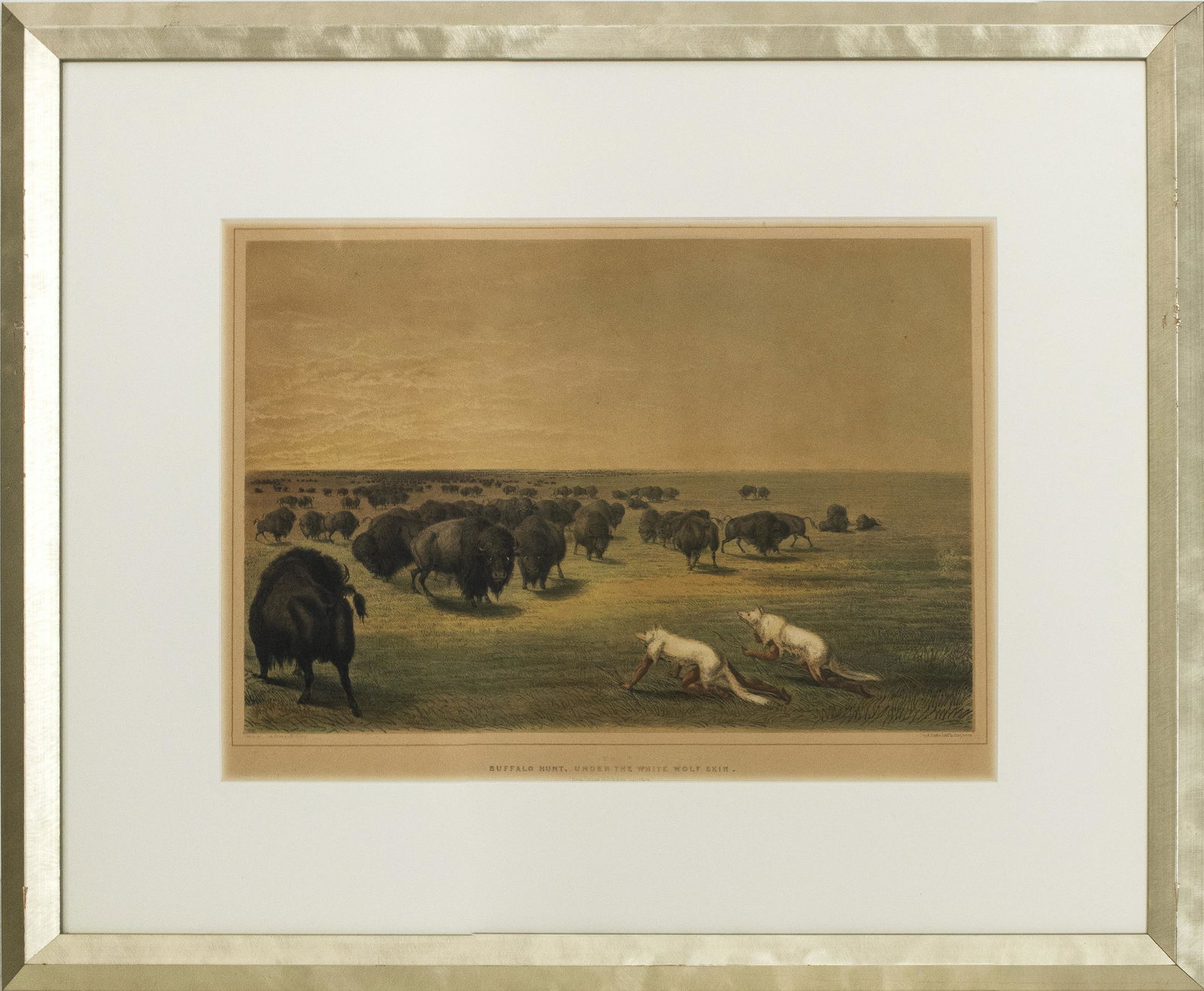 George Catlin 'Buffalo Hunt' Chromolithograph (1 of 8)