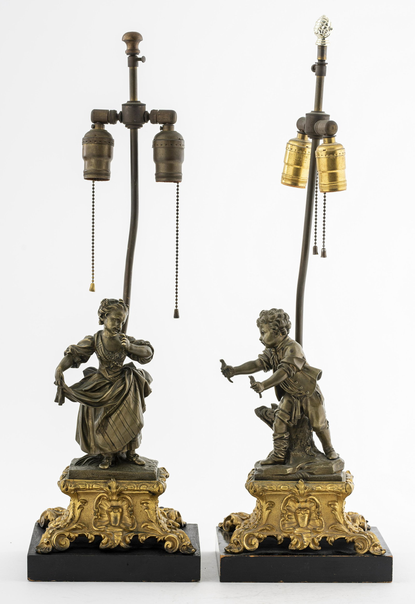 French Romantic Bronze Figural Table Lamps (1 of 10)