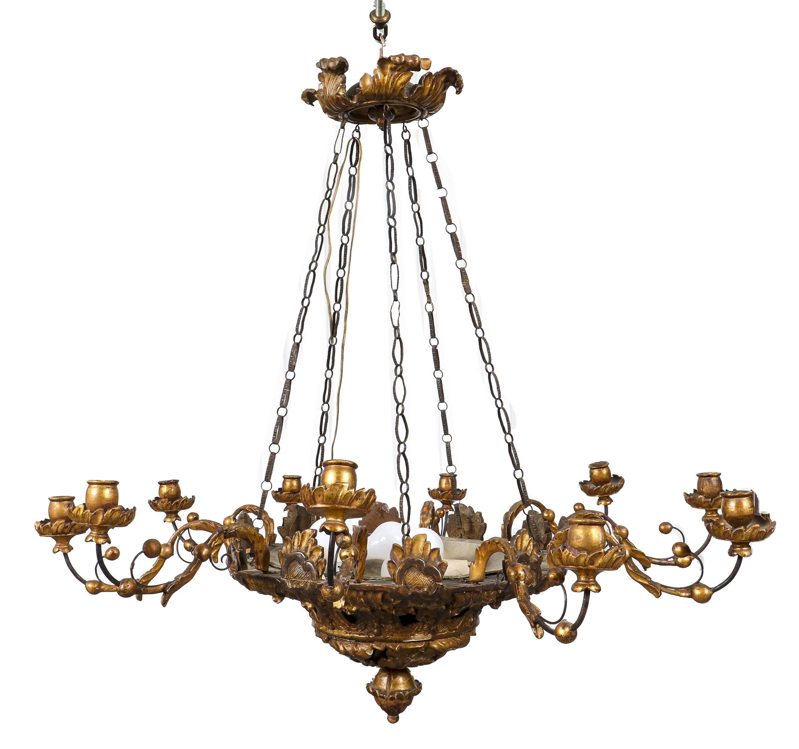 Baroque Revival Carved Giltwood Chandelier (1 of 10)