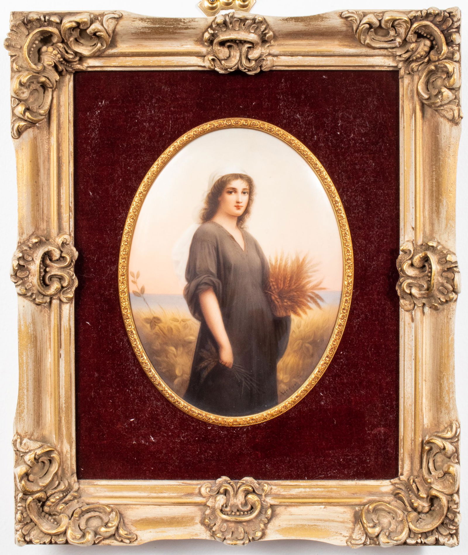 Signed Wagner Continental Porcelain Plaque (1 of 6)