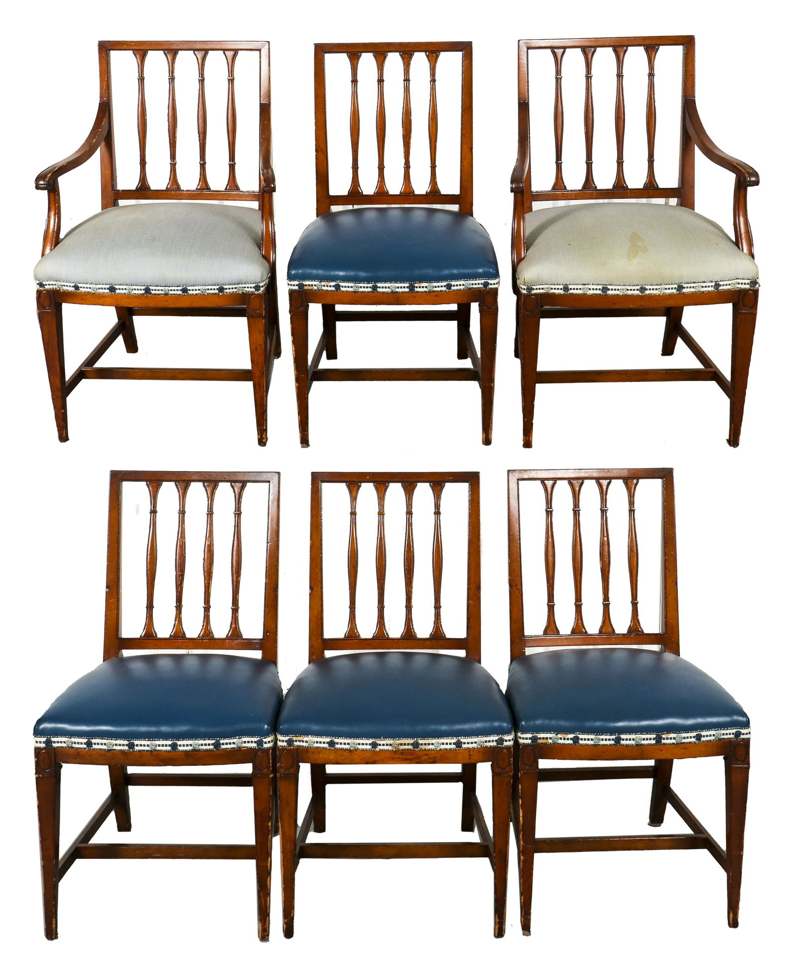English Sheraton Manner Dining Chairs, 6 (1 of 11)