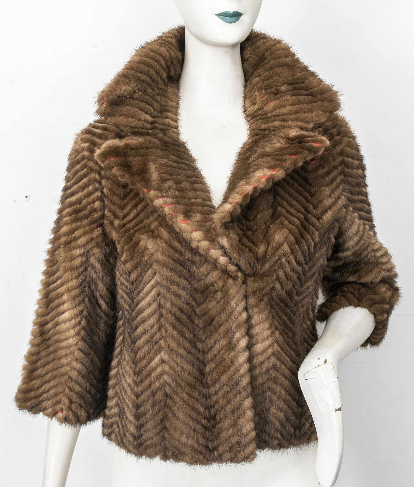 Trilogy Collections Herringbone Fox Fur Coat (1 of 12)